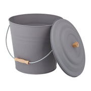Ascheeimer mit Deckel 12l Hellbraun-Grau von Relaxdays