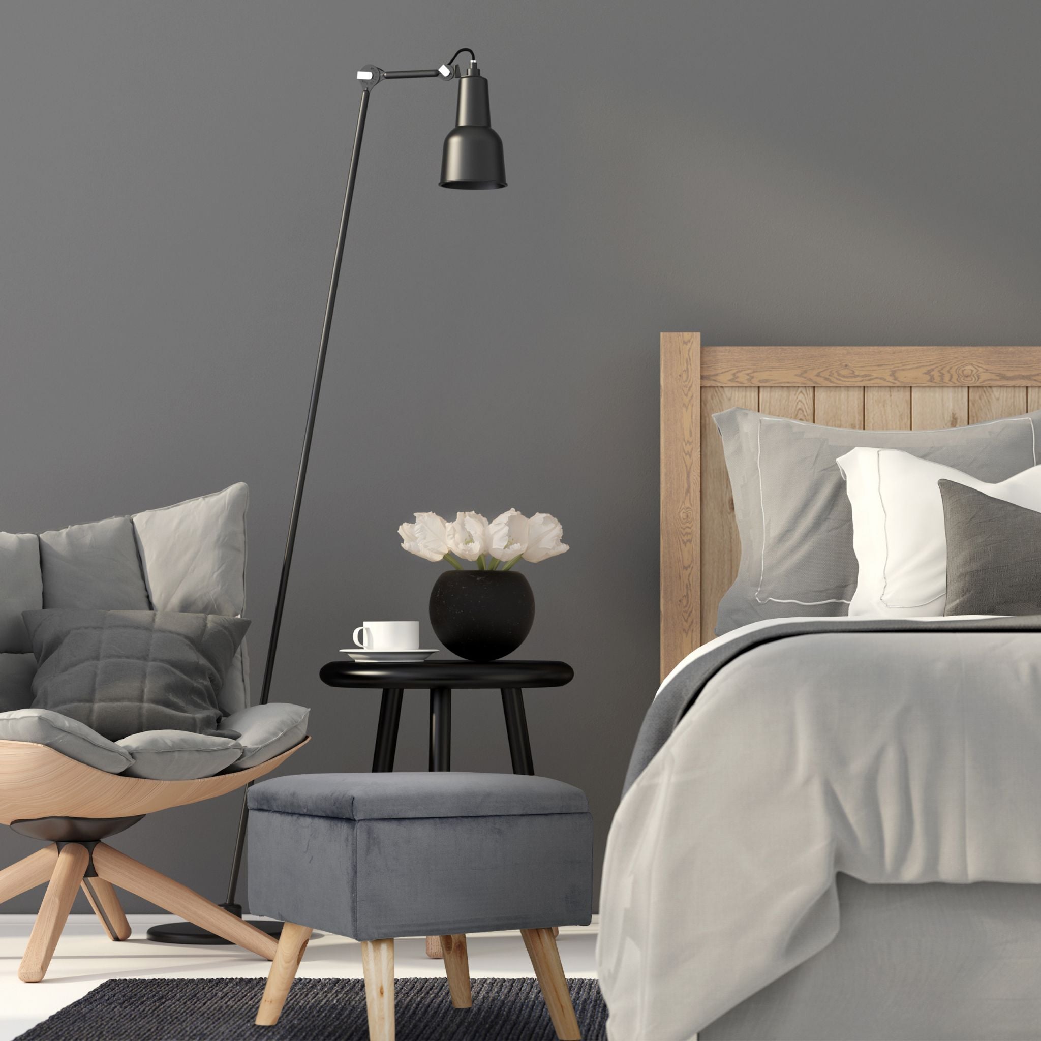 Samthocker mit Stauraum Creme-Hellbraun von Relaxdays