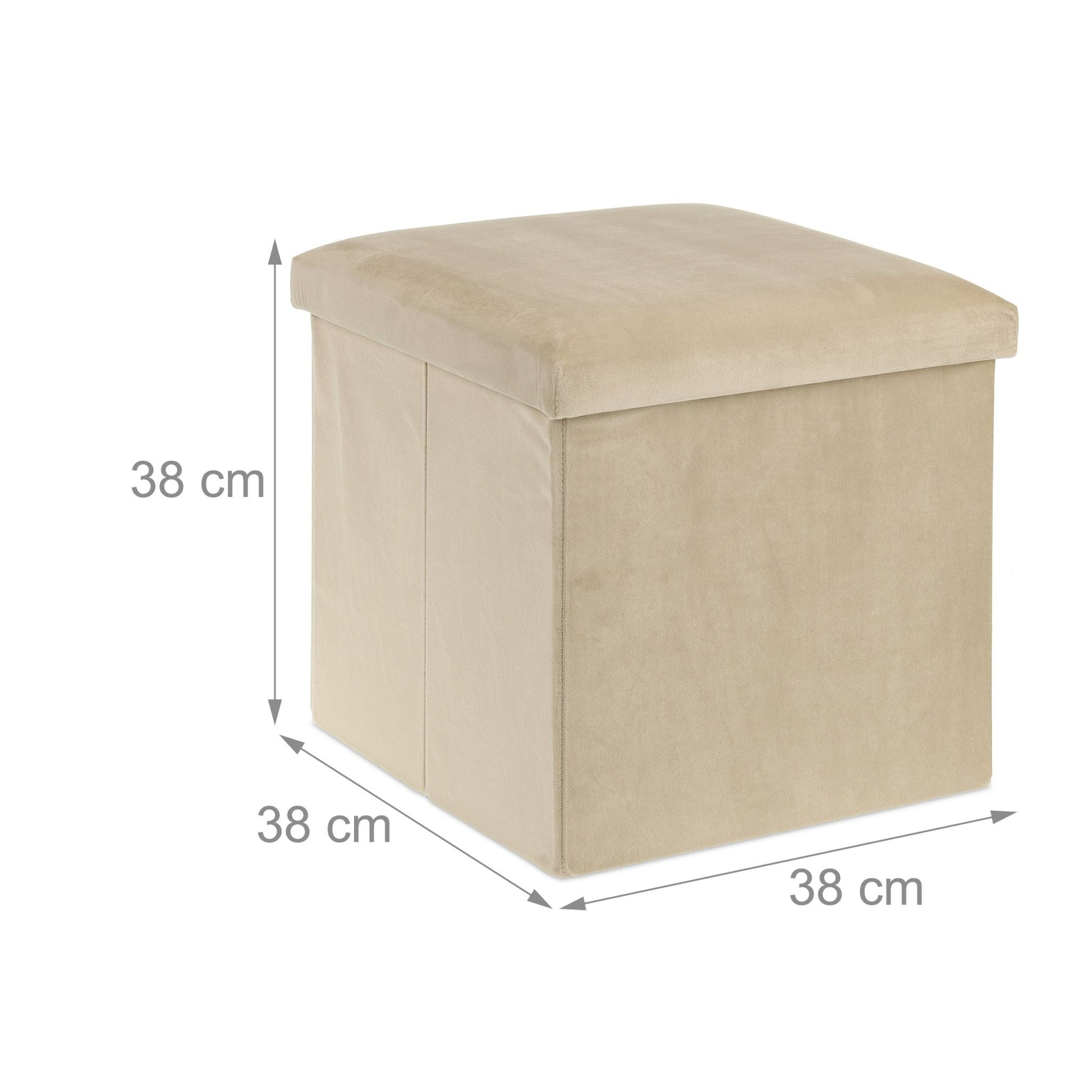 Sitzhocker mit Stauraum Creme von Relaxdays