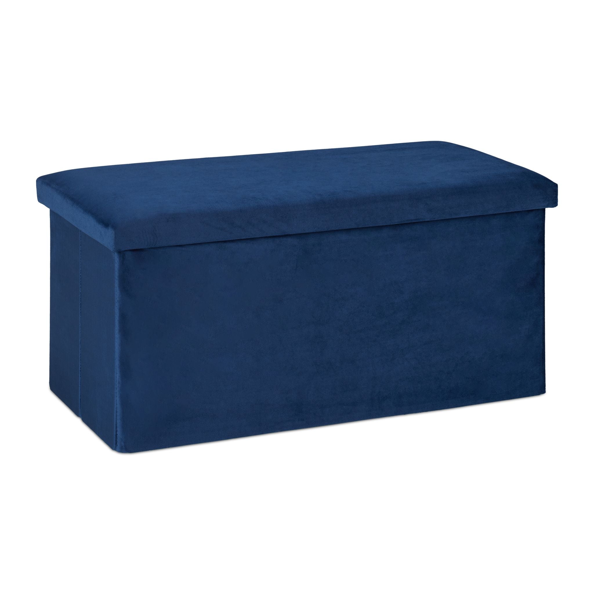 Faltbare Samt Sitzbank Blau von Relaxdays