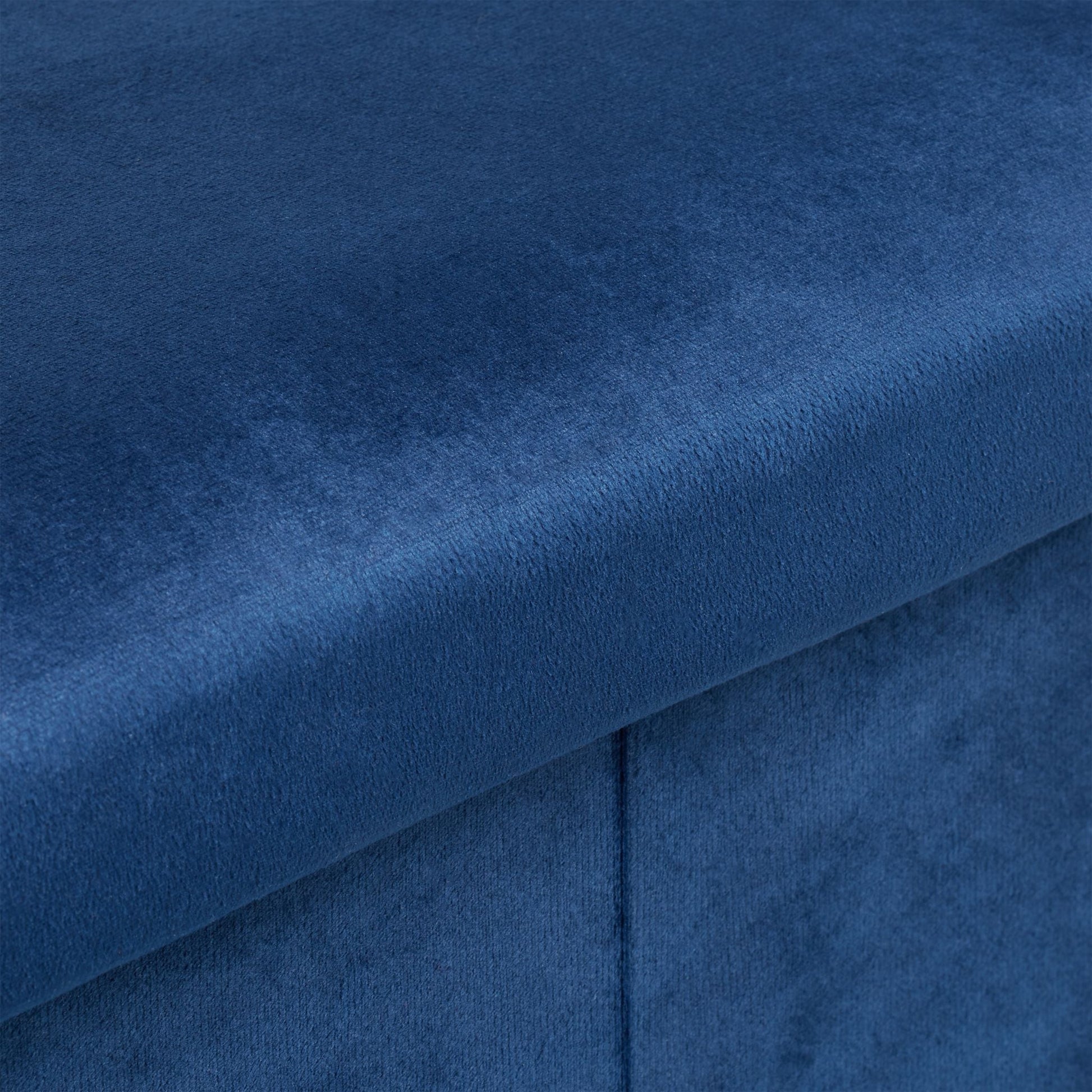Faltbare Samt Sitzbank Blau von Relaxdays