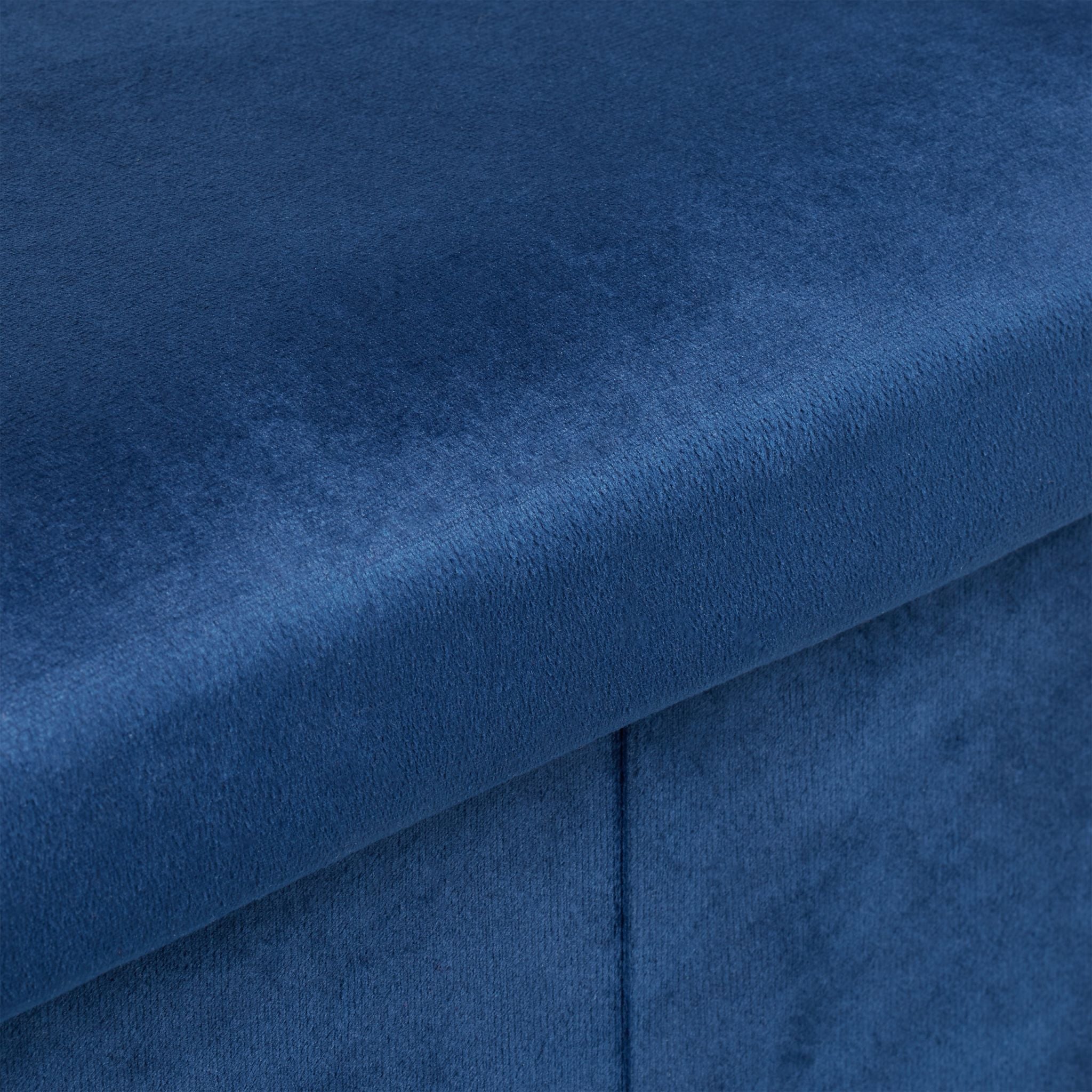 Faltbare Samt Sitzbank Blau von Relaxdays