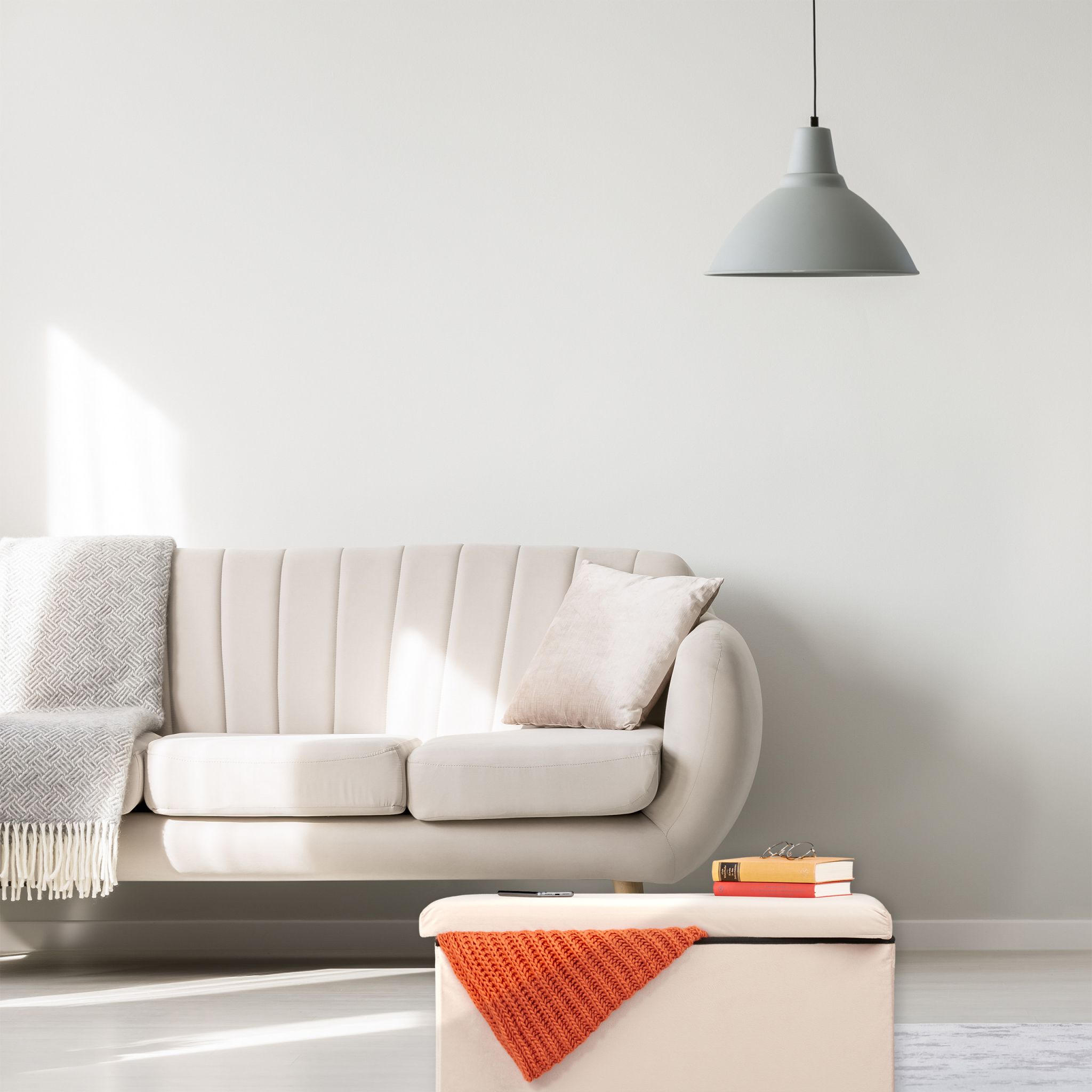 Faltbare Samt Sitzbank Creme von Relaxdays