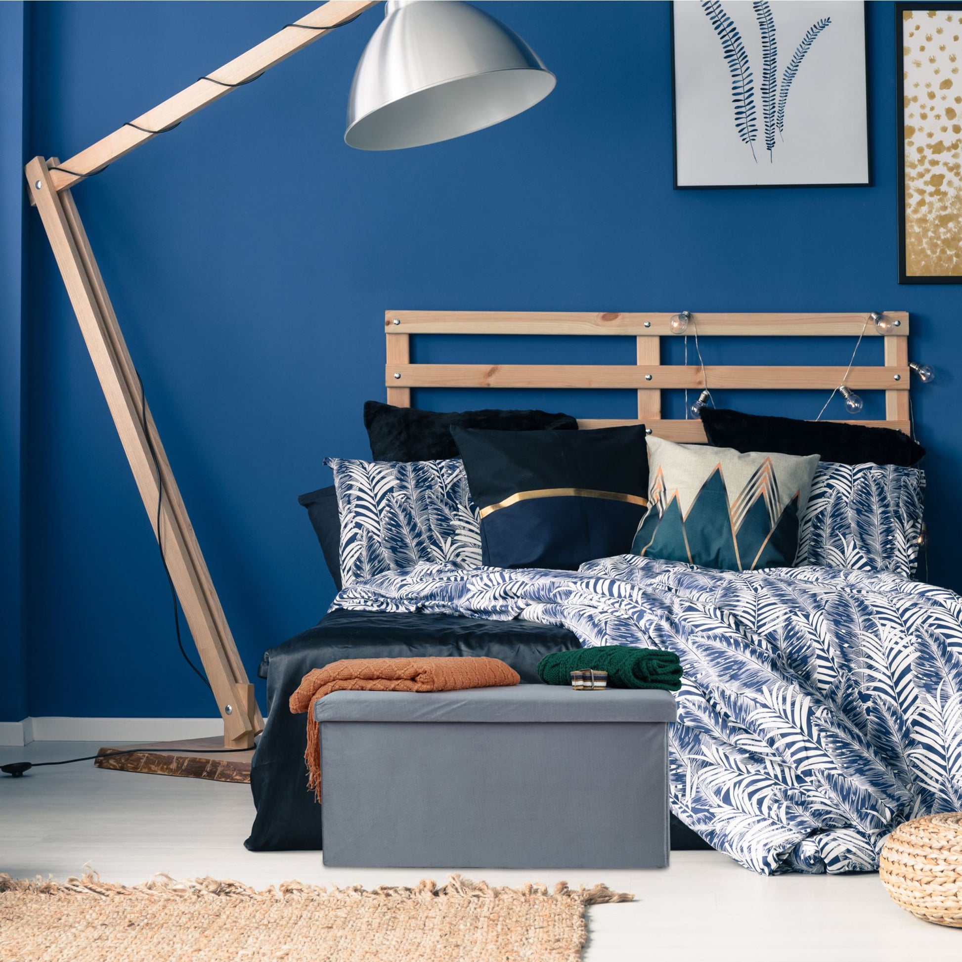 Faltbare Samt Sitzbank Anthrazit von Relaxdays