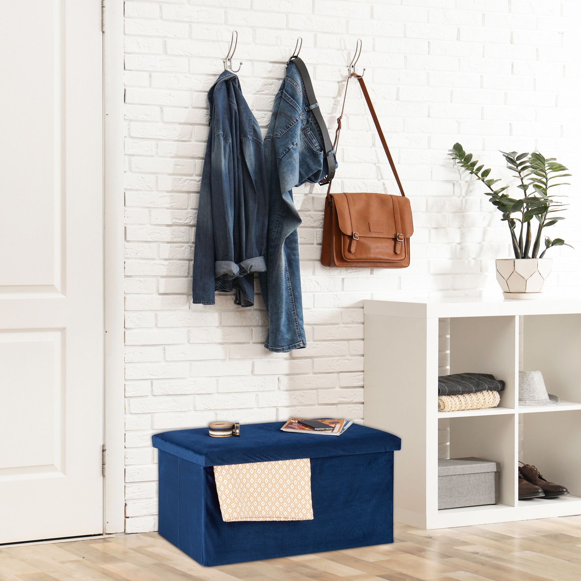 Faltbare Samt Sitzbank Anthrazit von Relaxdays