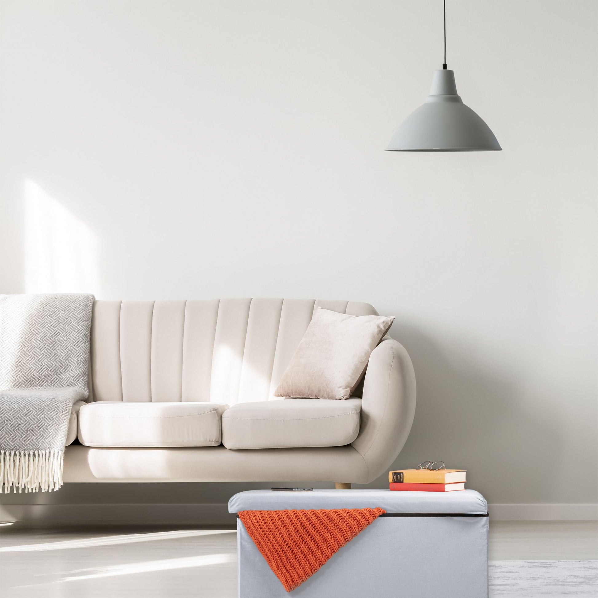Faltbare Samt Sitzbank Grau von Relaxdays