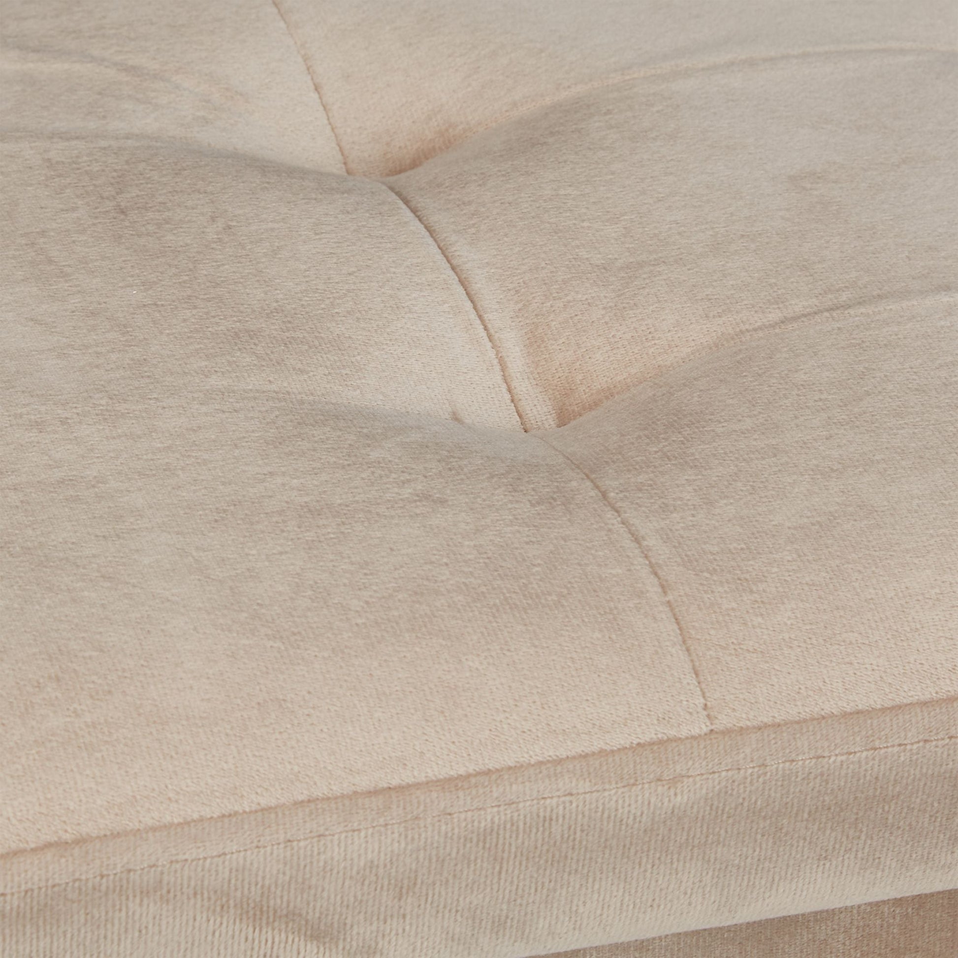 Sitzbank mit Samtbezug und Holzfüsse Creme-Hellbraun von Relaxdays