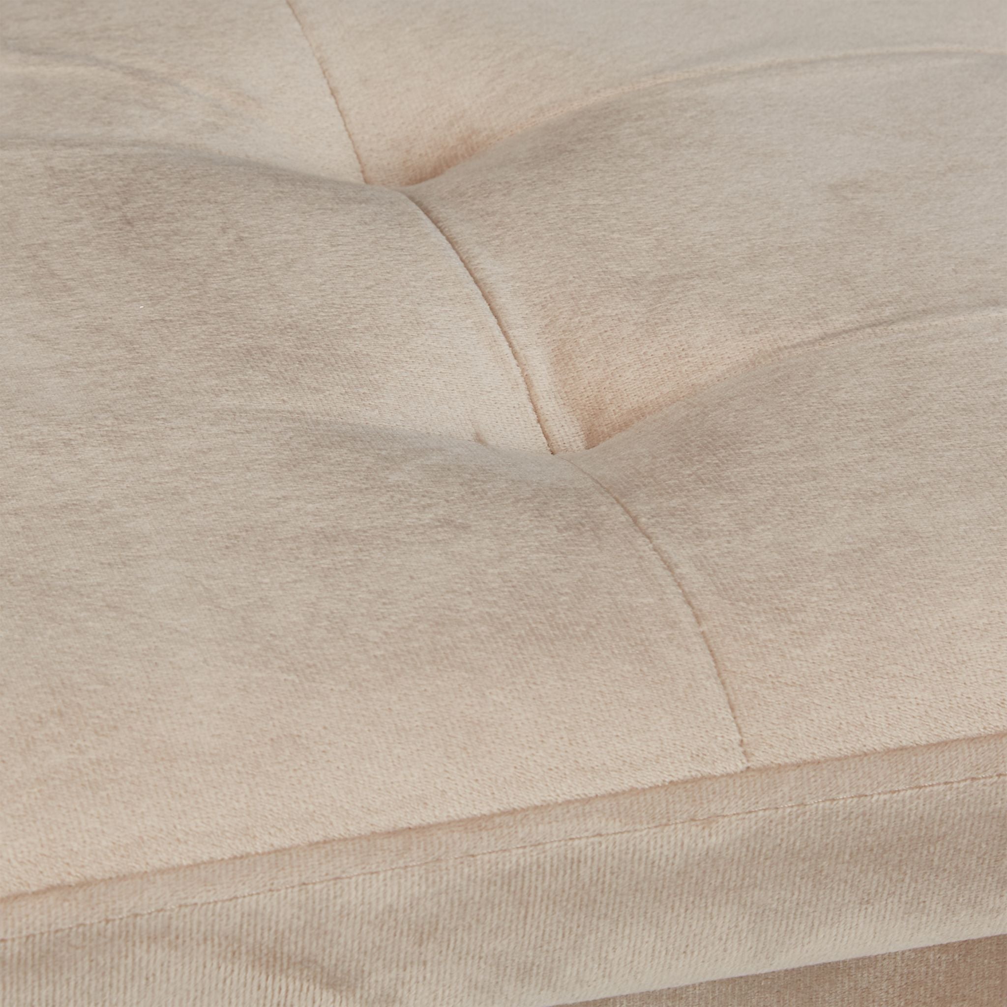 Sitzbank mit Samtbezug und Holzfüsse Creme-Hellbraun von Relaxdays