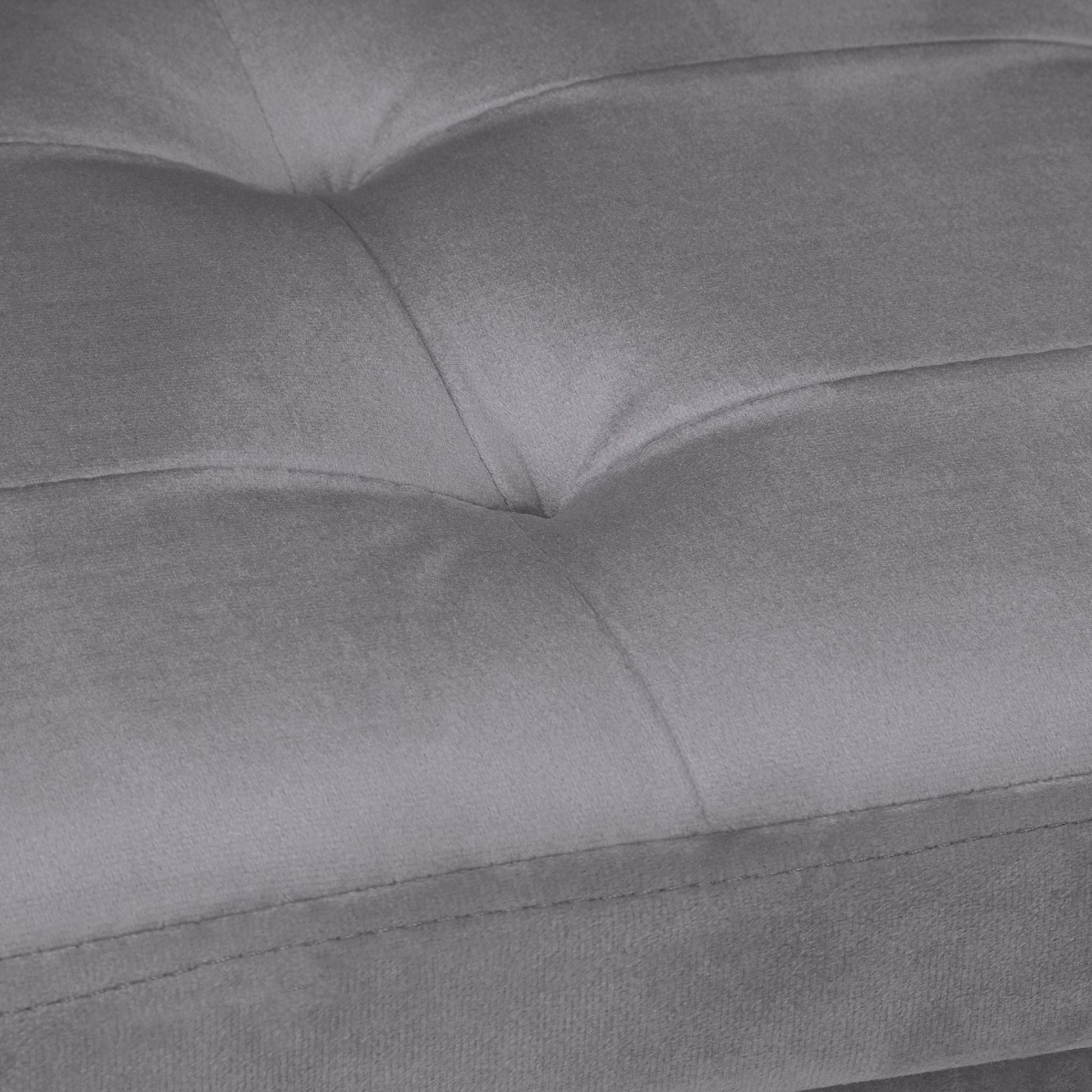 Sitzbank mit Samtbezug und Holzfüsse Anthrazit-Hellbraun von Relaxdays