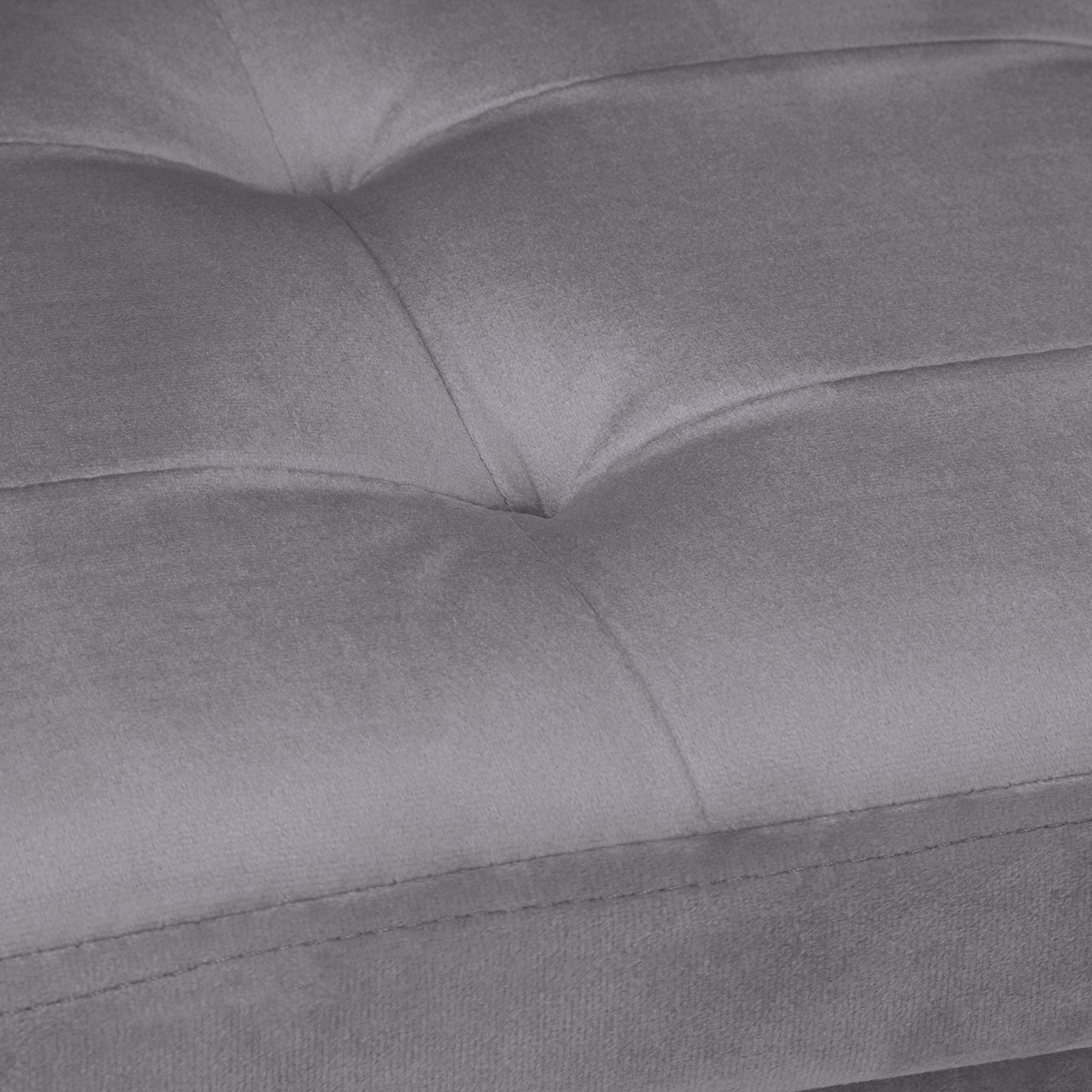 Sitzbank mit Samtbezug und Holzfüsse Anthrazit-Hellbraun von Relaxdays