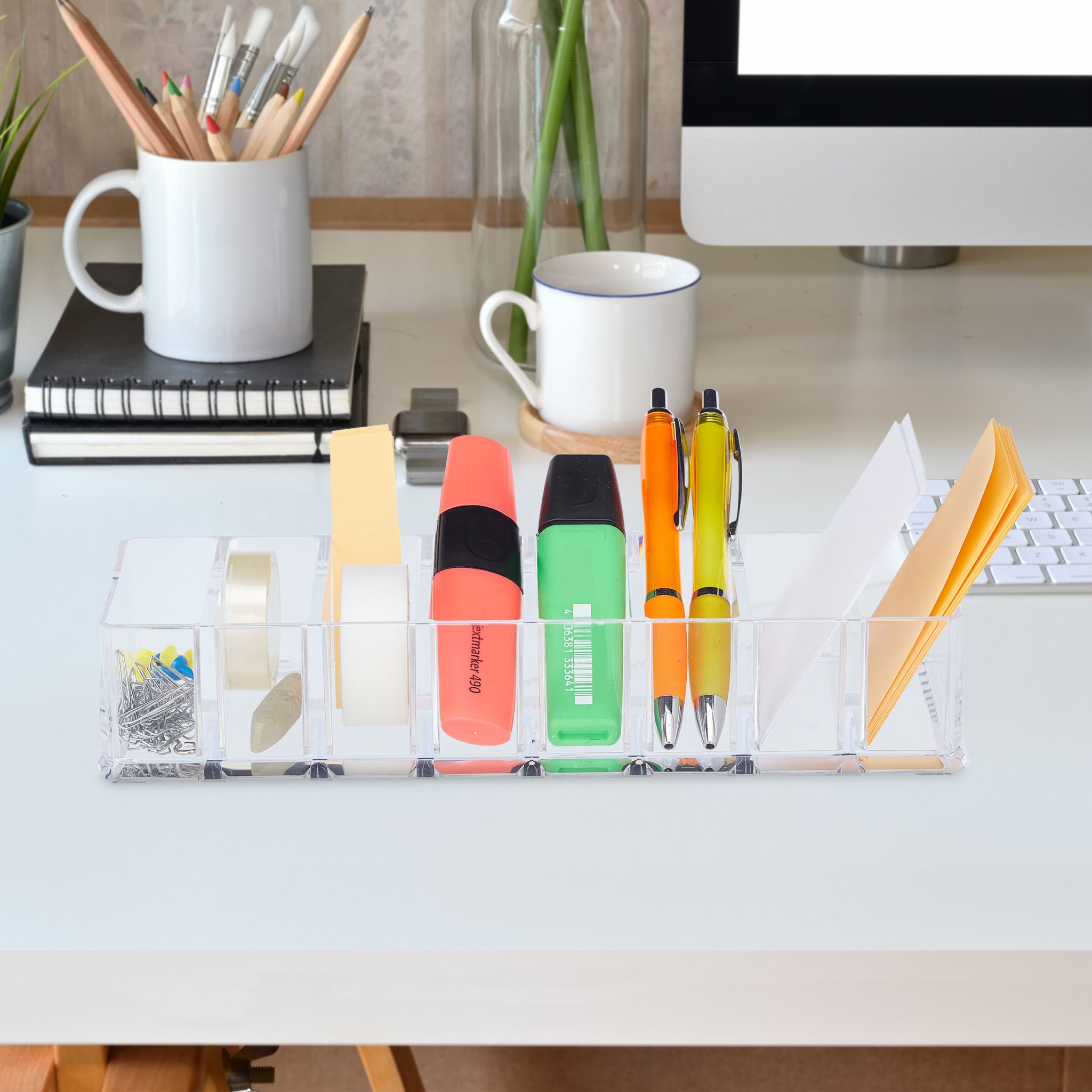 Make Up Organizer mit 8 Fächern Transparent von Relaxdays