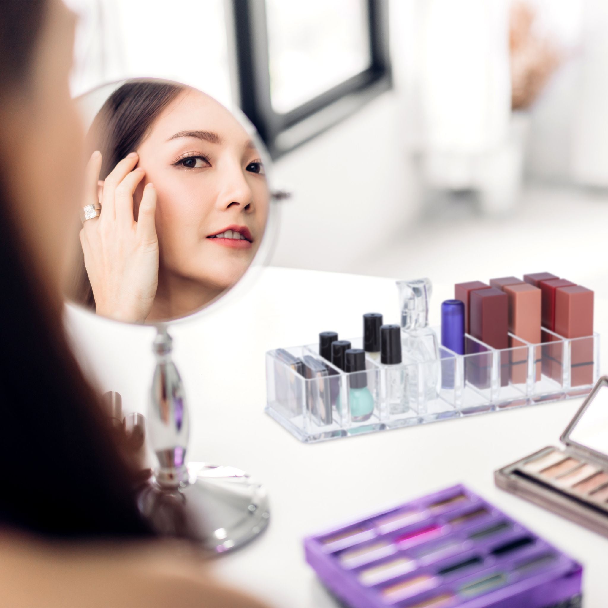Make Up Organizer mit 8 Fächern Transparent von Relaxdays