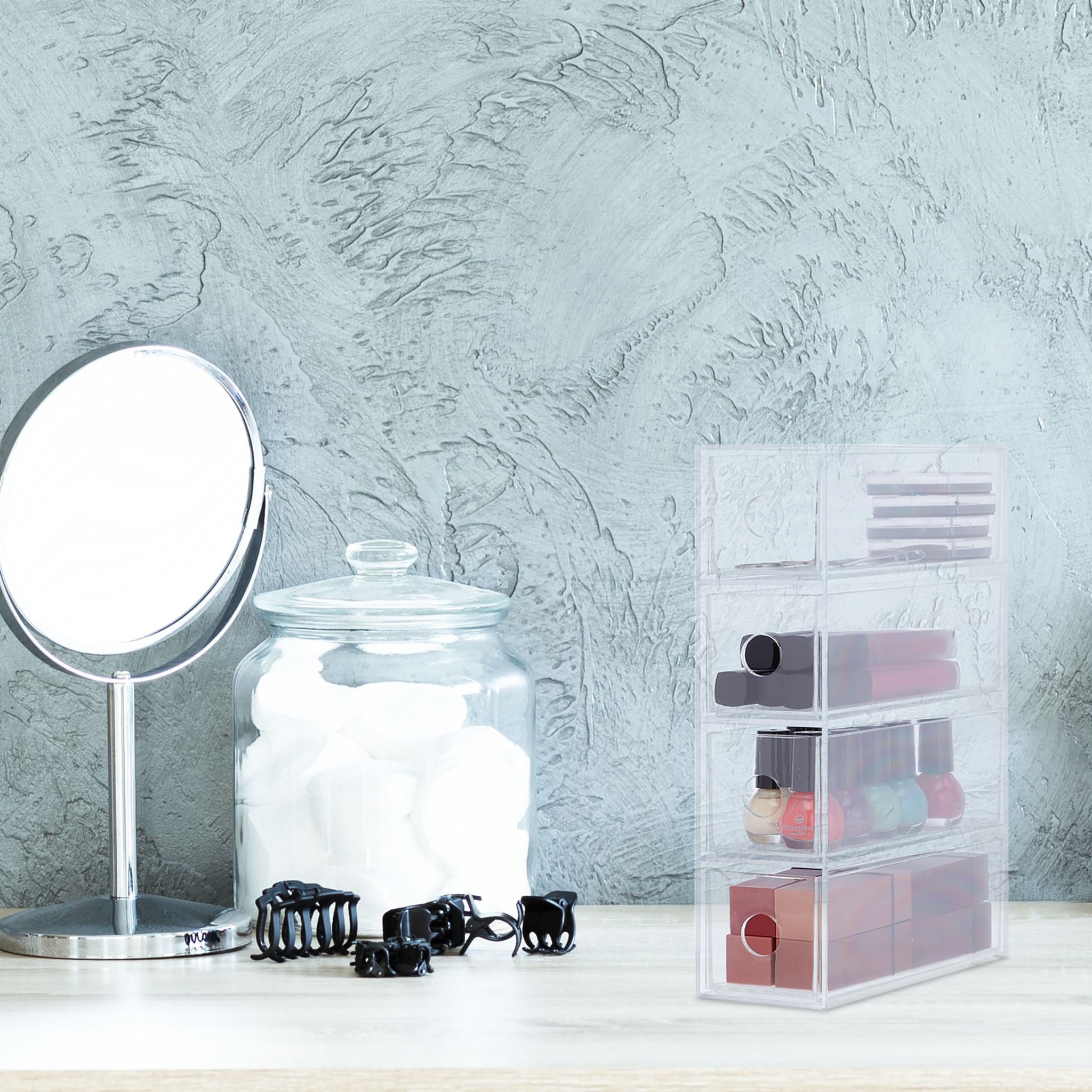 Kleine Schubladenbox Kunststoff Transparent