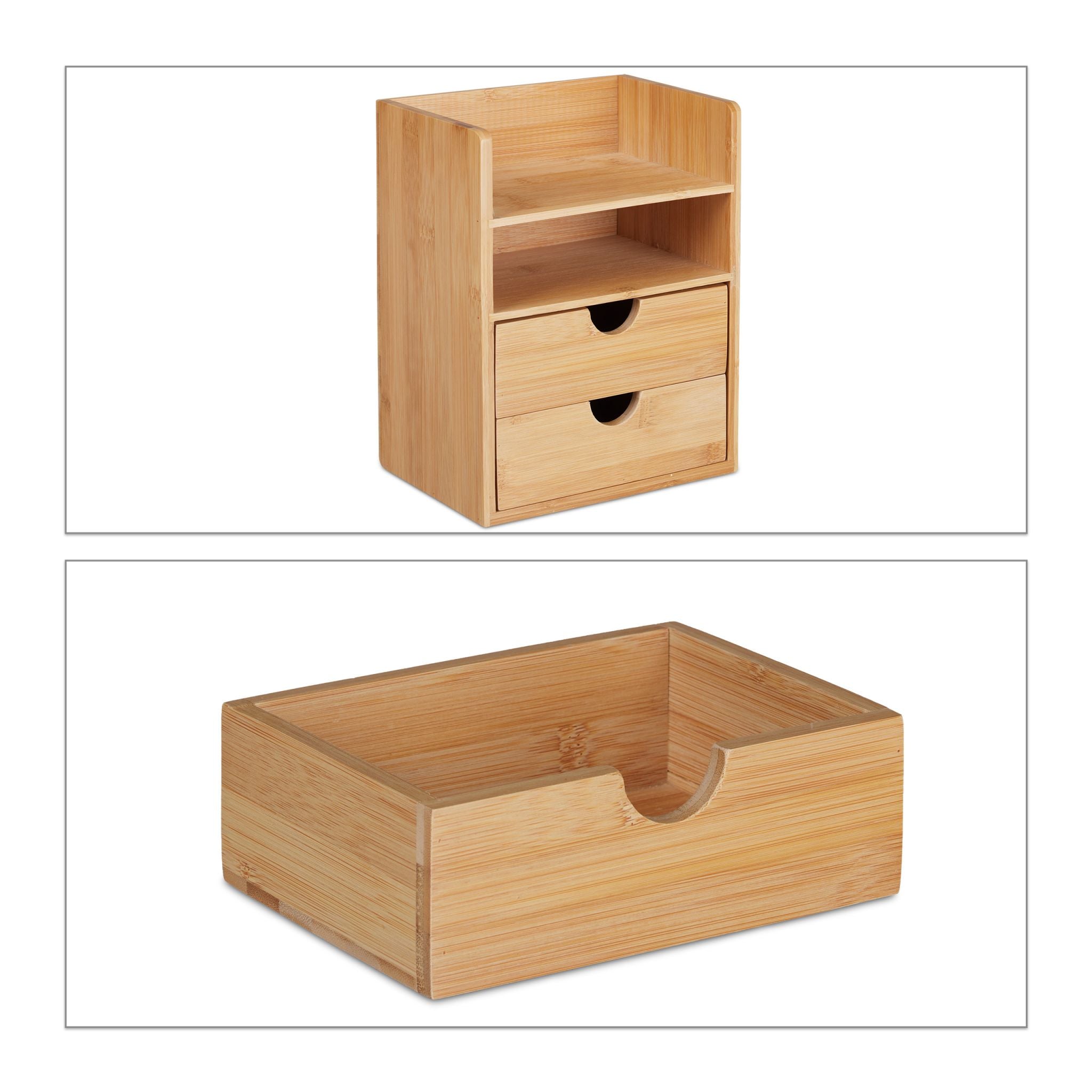 Schreibtisch Organizer Bambus Hellbraun von Relaxdays