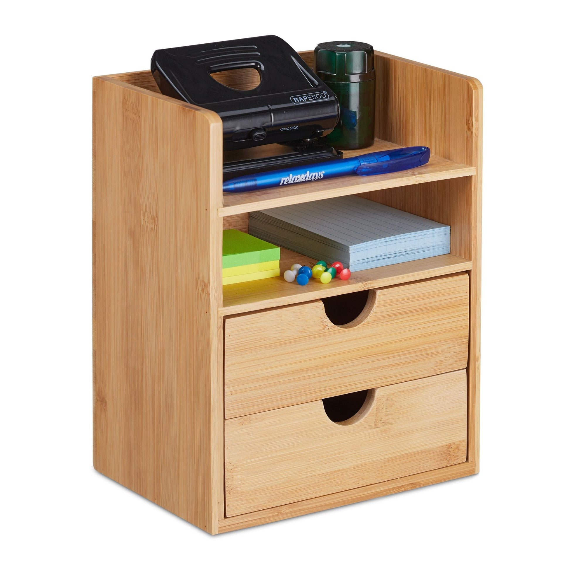 Schreibtisch Organizer Bambus Hellbraun von Relaxdays