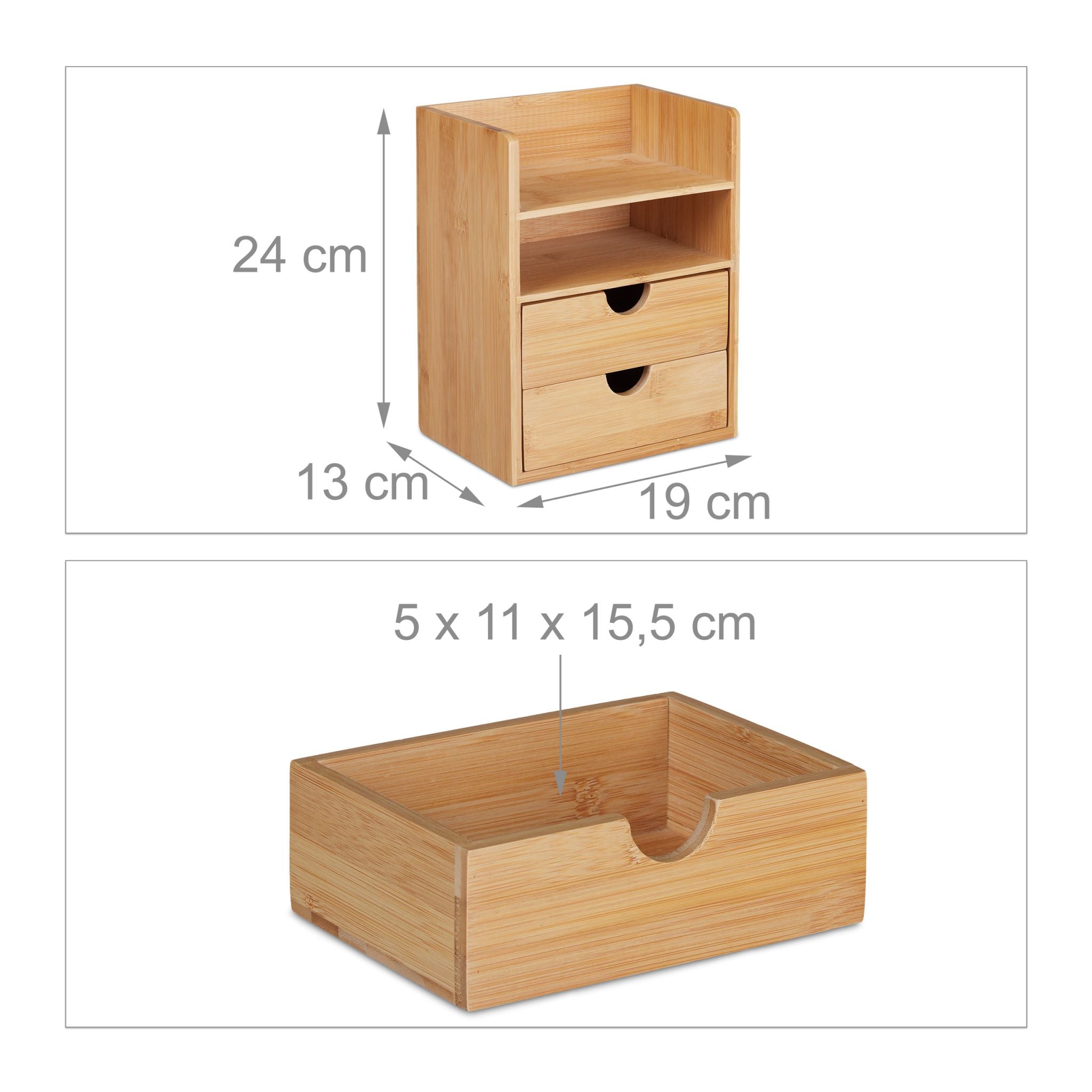 Schreibtisch Organizer Bambus Hellbraun von Relaxdays