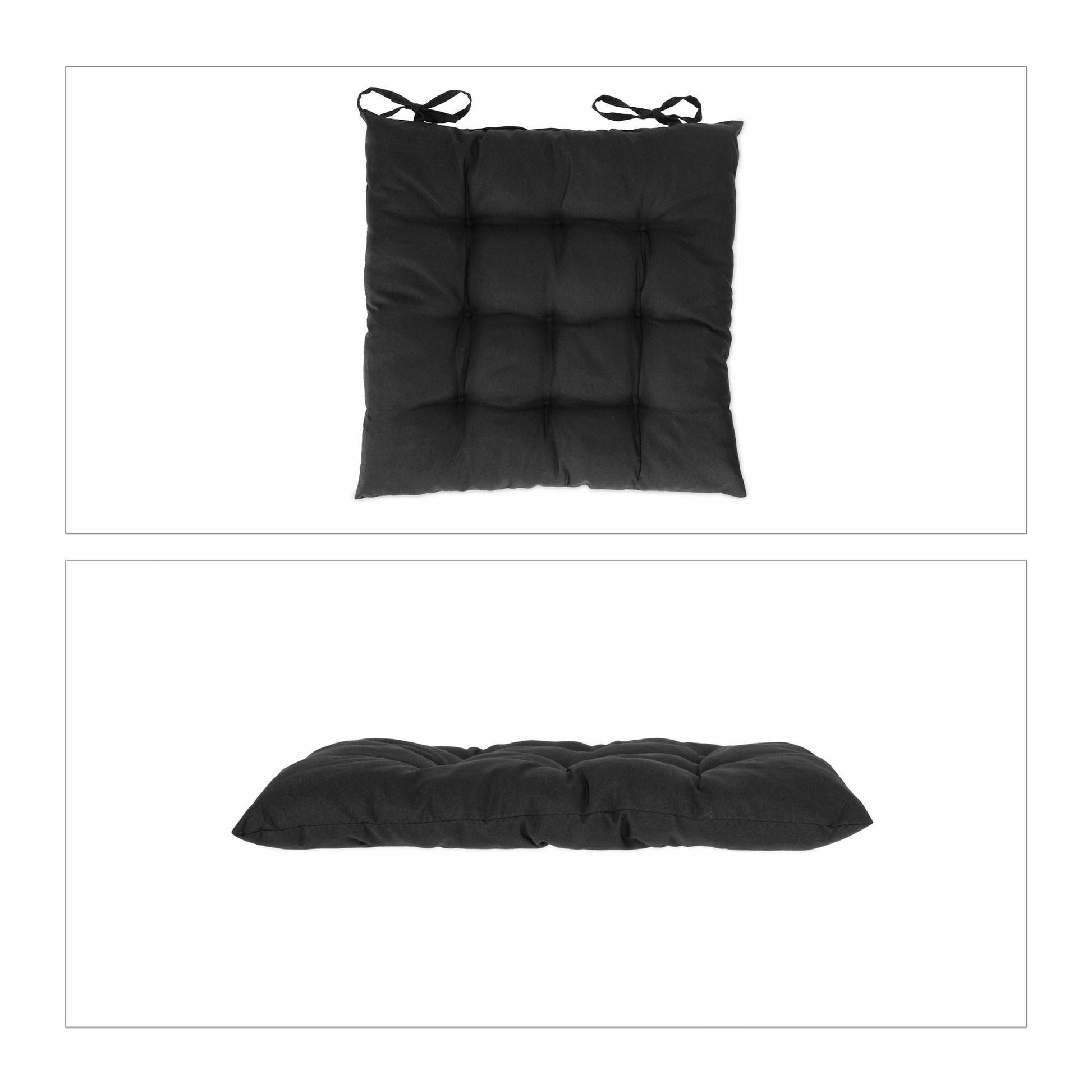 Stuhlkissen 4er-Set Schwarz von Relaxdays