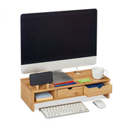 Monitorständer Bambus Hellbraun von Relaxdays