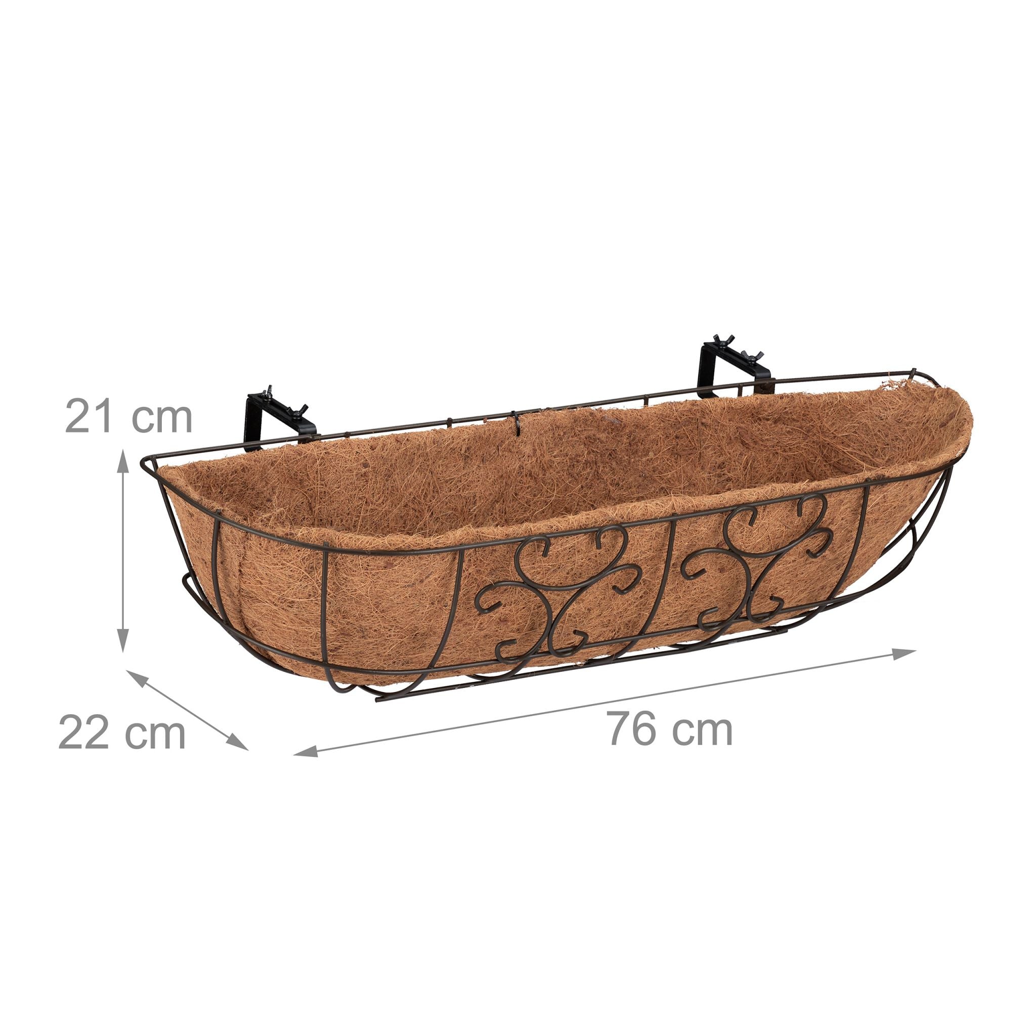 Blumenkasten Balkon 3er-Set Dunkelbraun-Hellbraun von Relaxdays