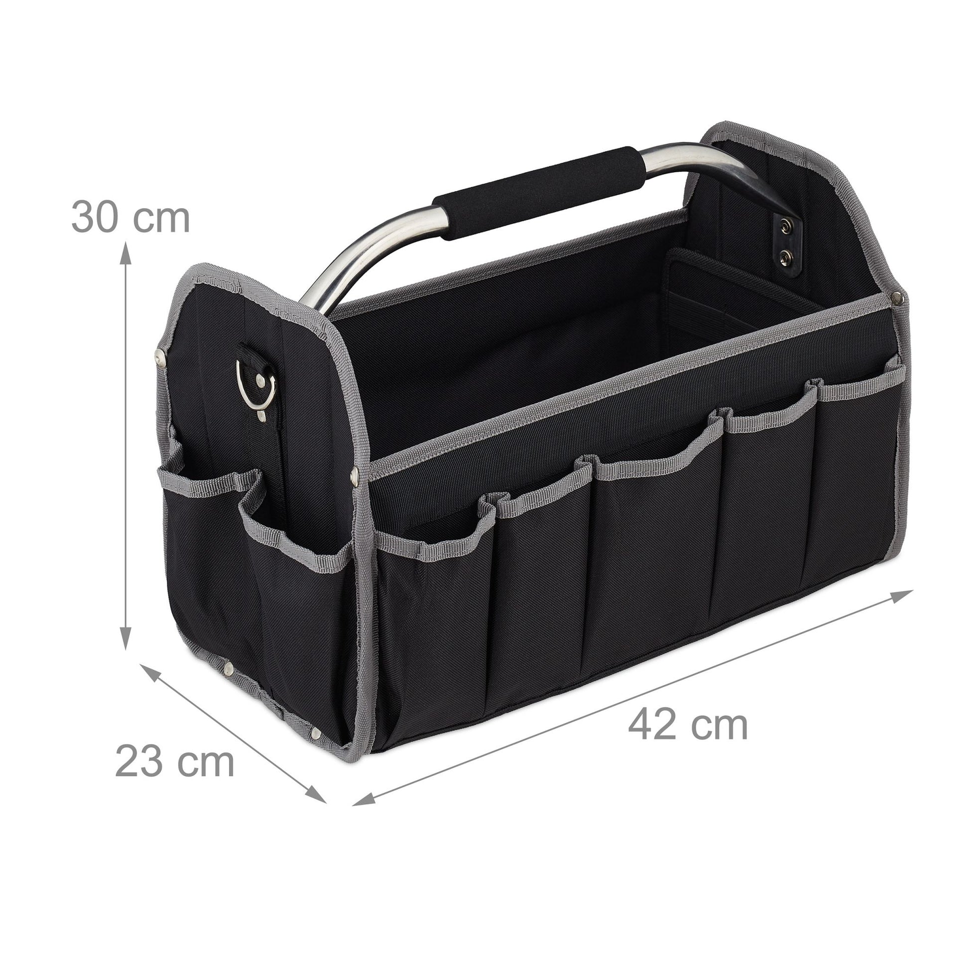 Werkzeugtasche Schwarz-Silber-Grau von Relaxdays