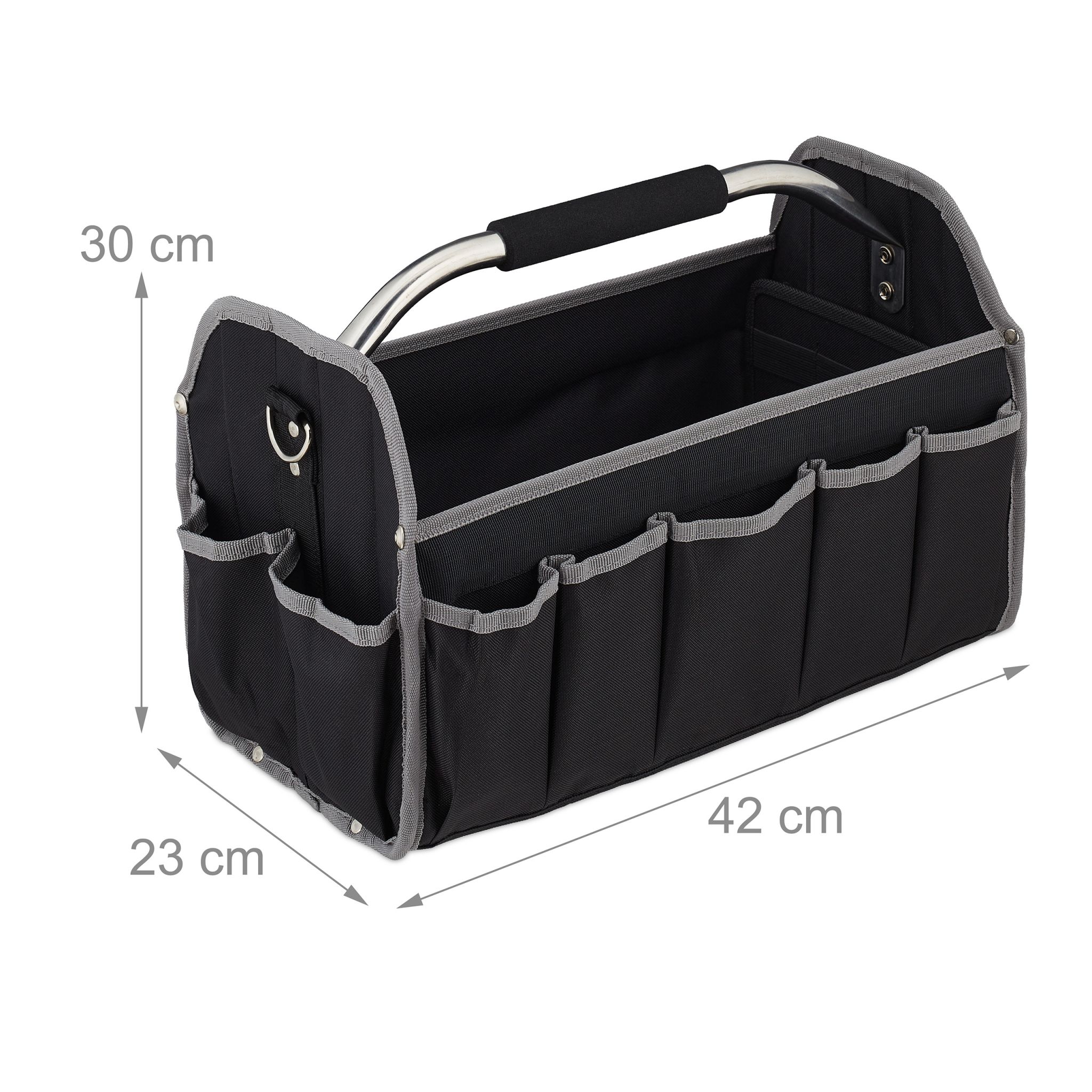 Werkzeugtasche Schwarz-Silber-Grau von Relaxdays