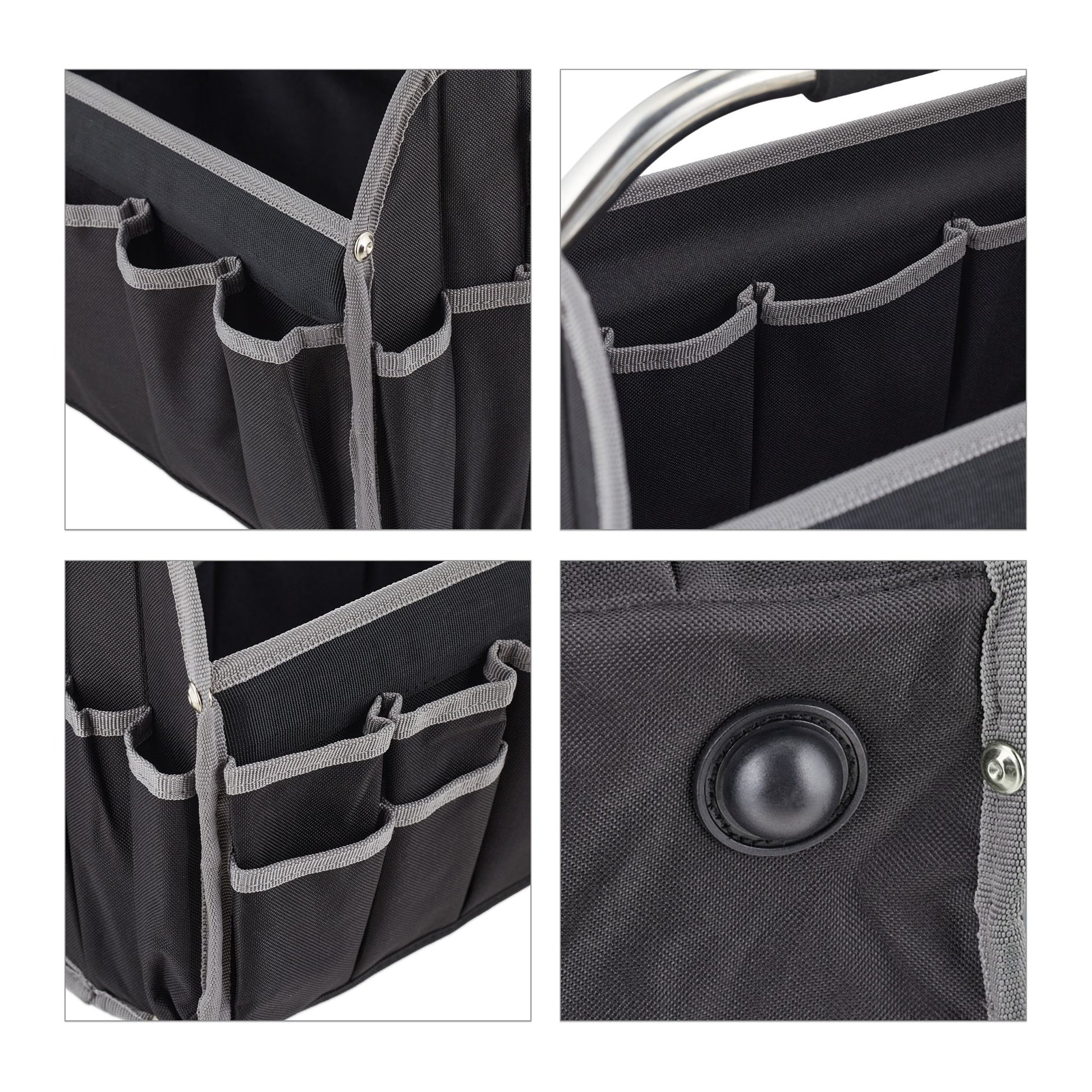 Werkzeugtasche Schwarz-Silber-Grau von Relaxdays