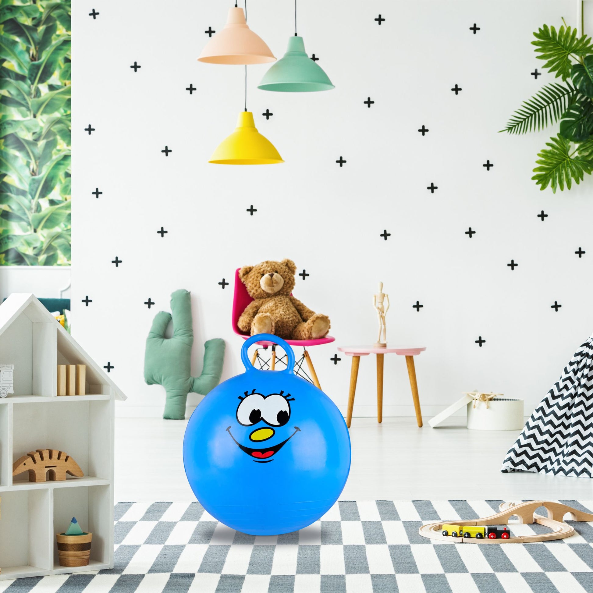 Hüpfball für Kinder Blau von Relaxdays