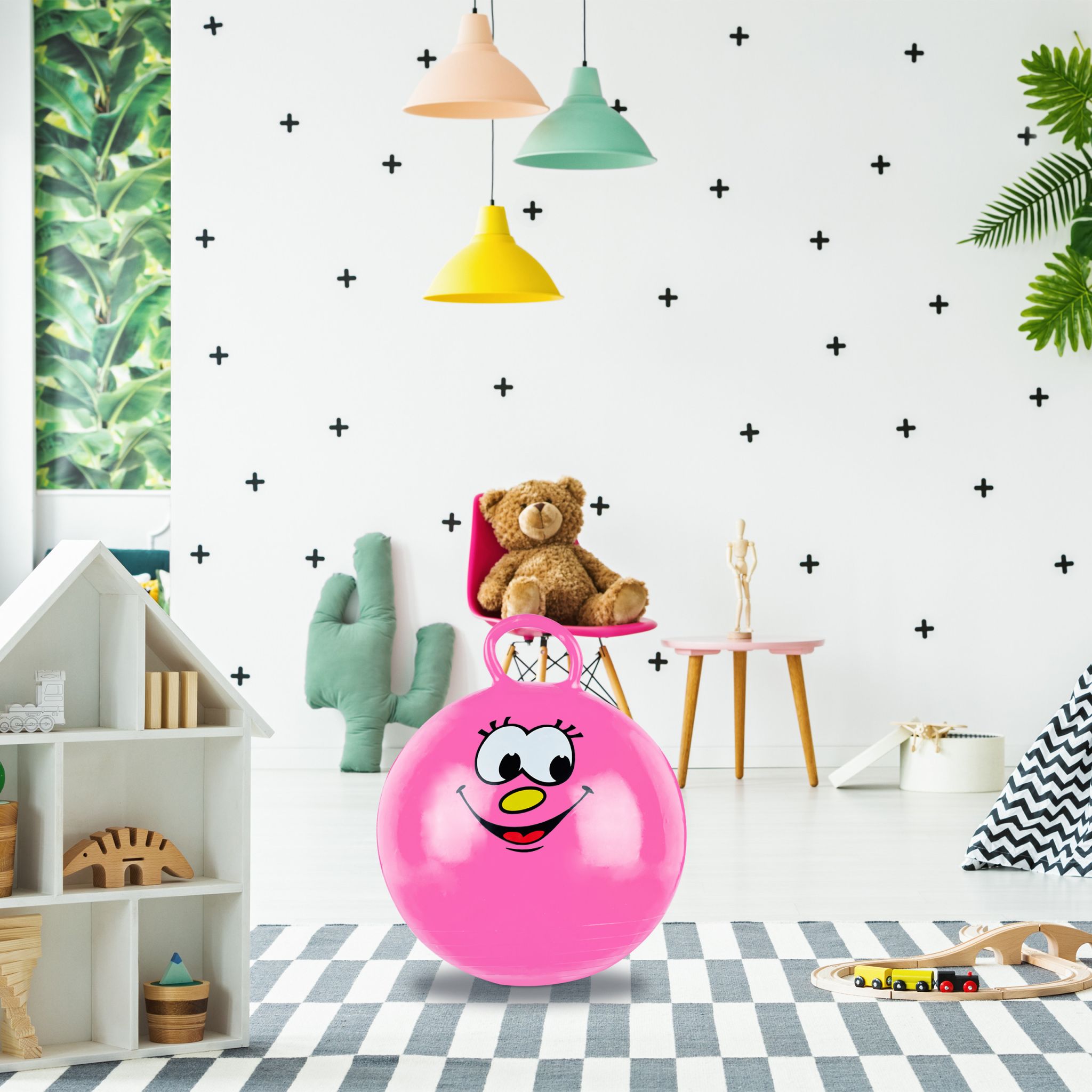 Hüpfball für Kinder Pink von Relaxdays
