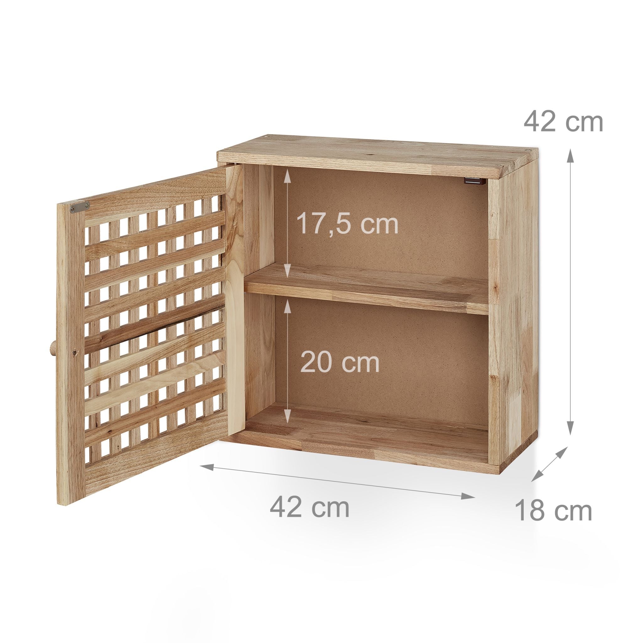 Schmaler Wandschrank Walnussholz Hellbraun von Relaxdays