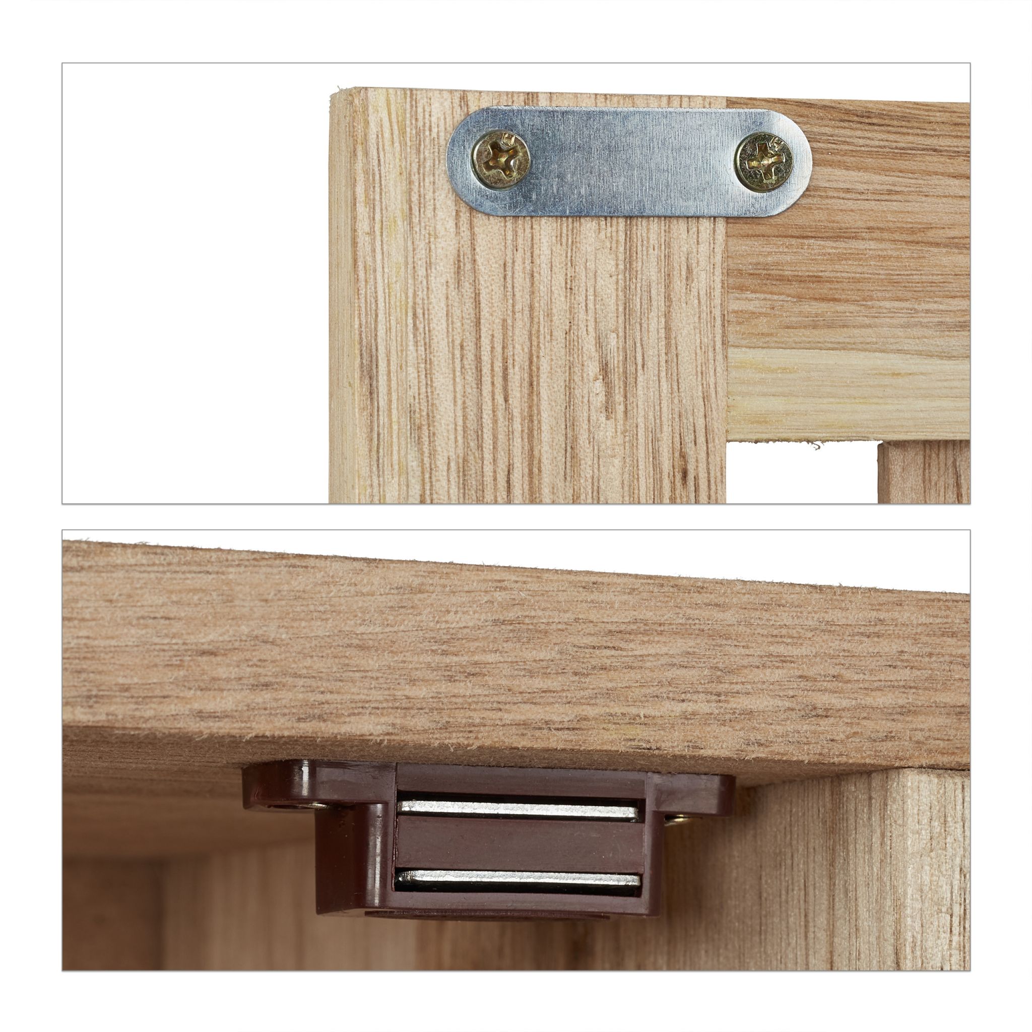 Schmaler Wandschrank Walnussholz Hellbraun von Relaxdays