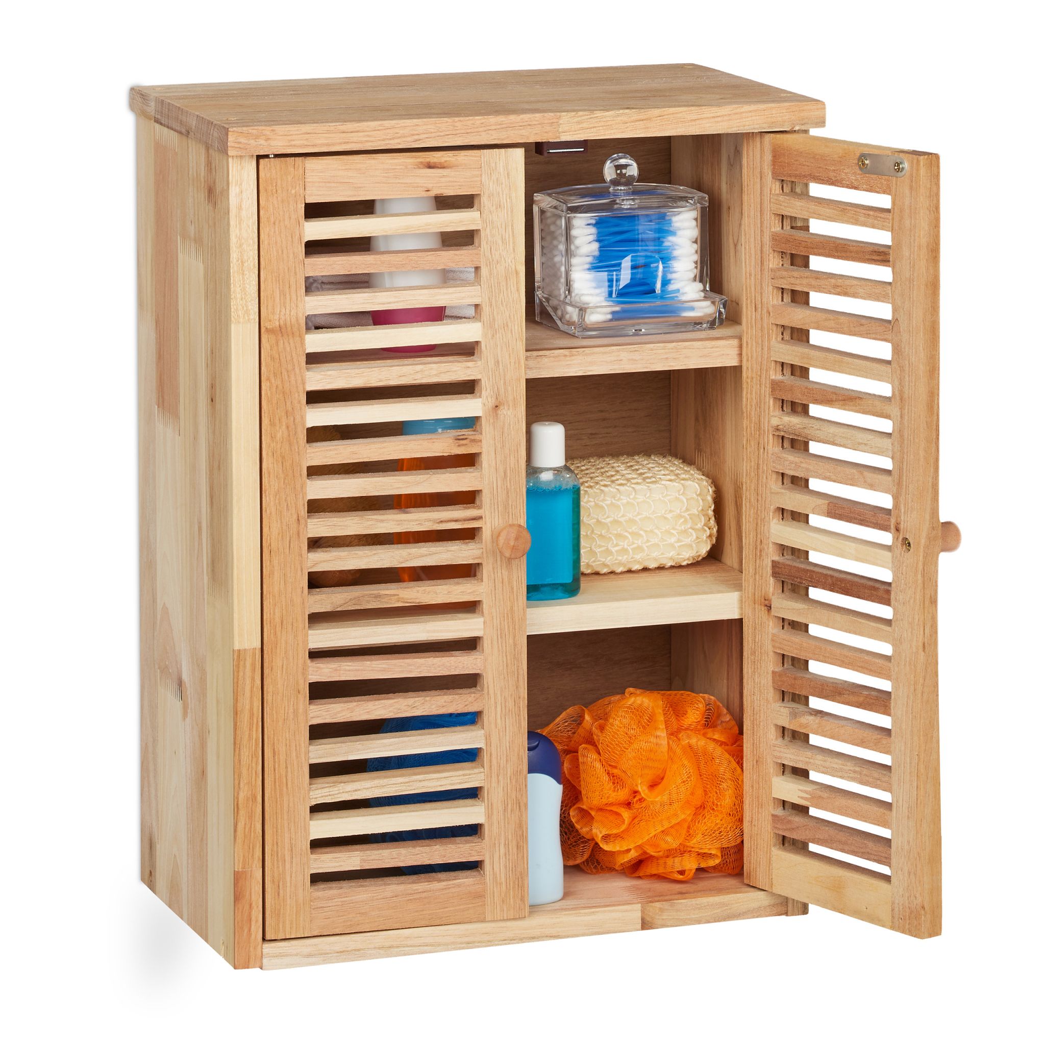 Schmaler Hängeschrank Walnuss Hellbraun von Relaxdays