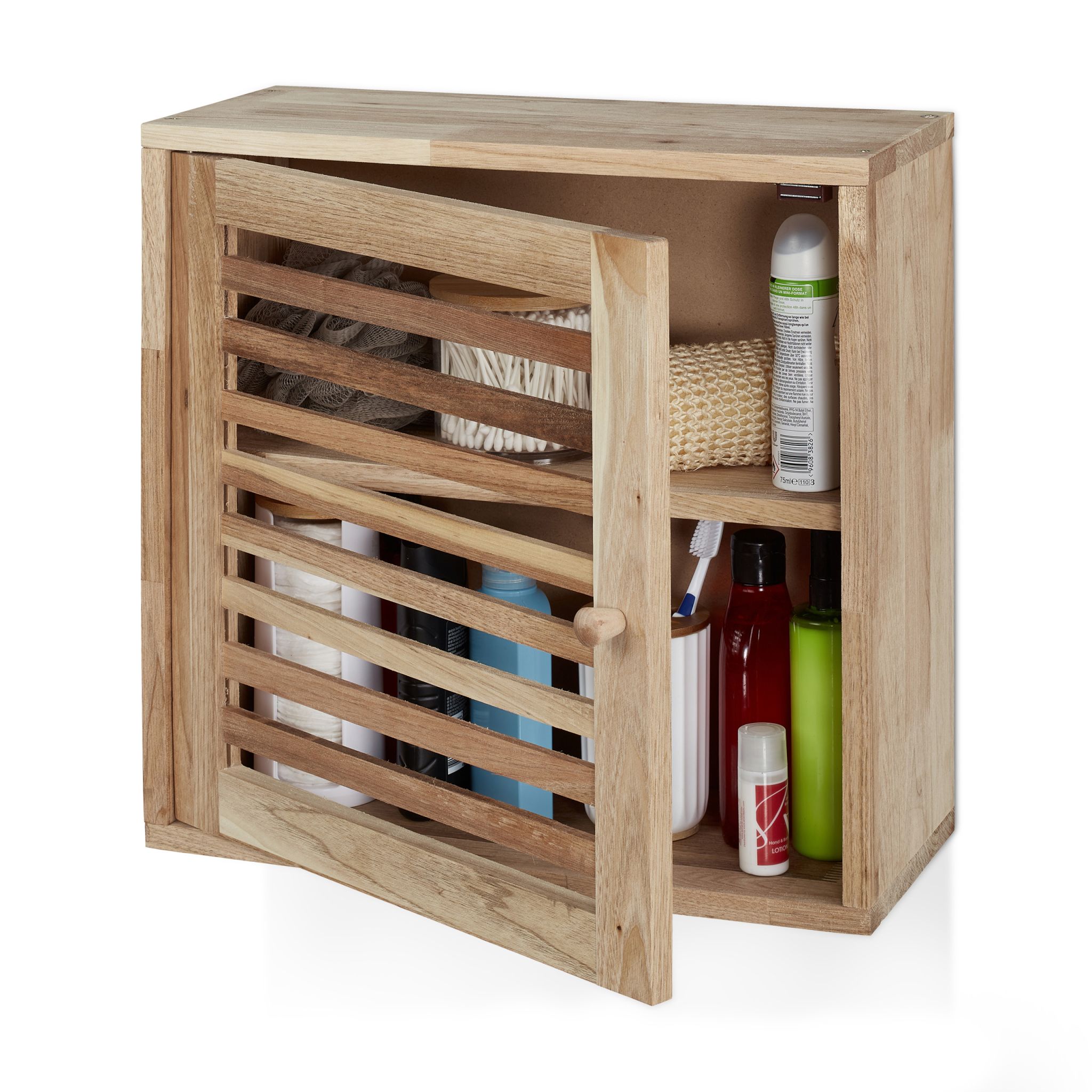 Schmaler Wandschrank Walnussholz Hellbraun von Relaxdays