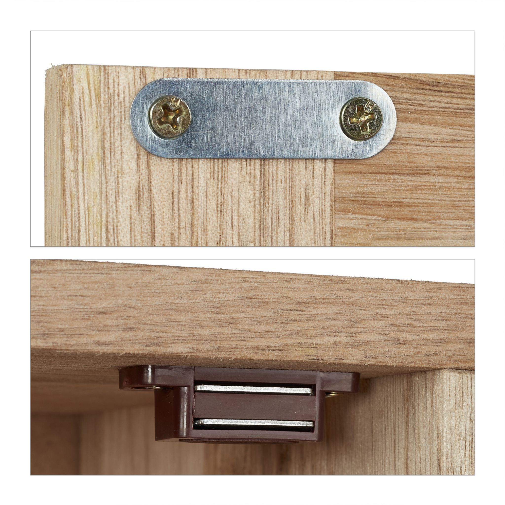 Schmaler Wandschrank Walnussholz Hellbraun von Relaxdays