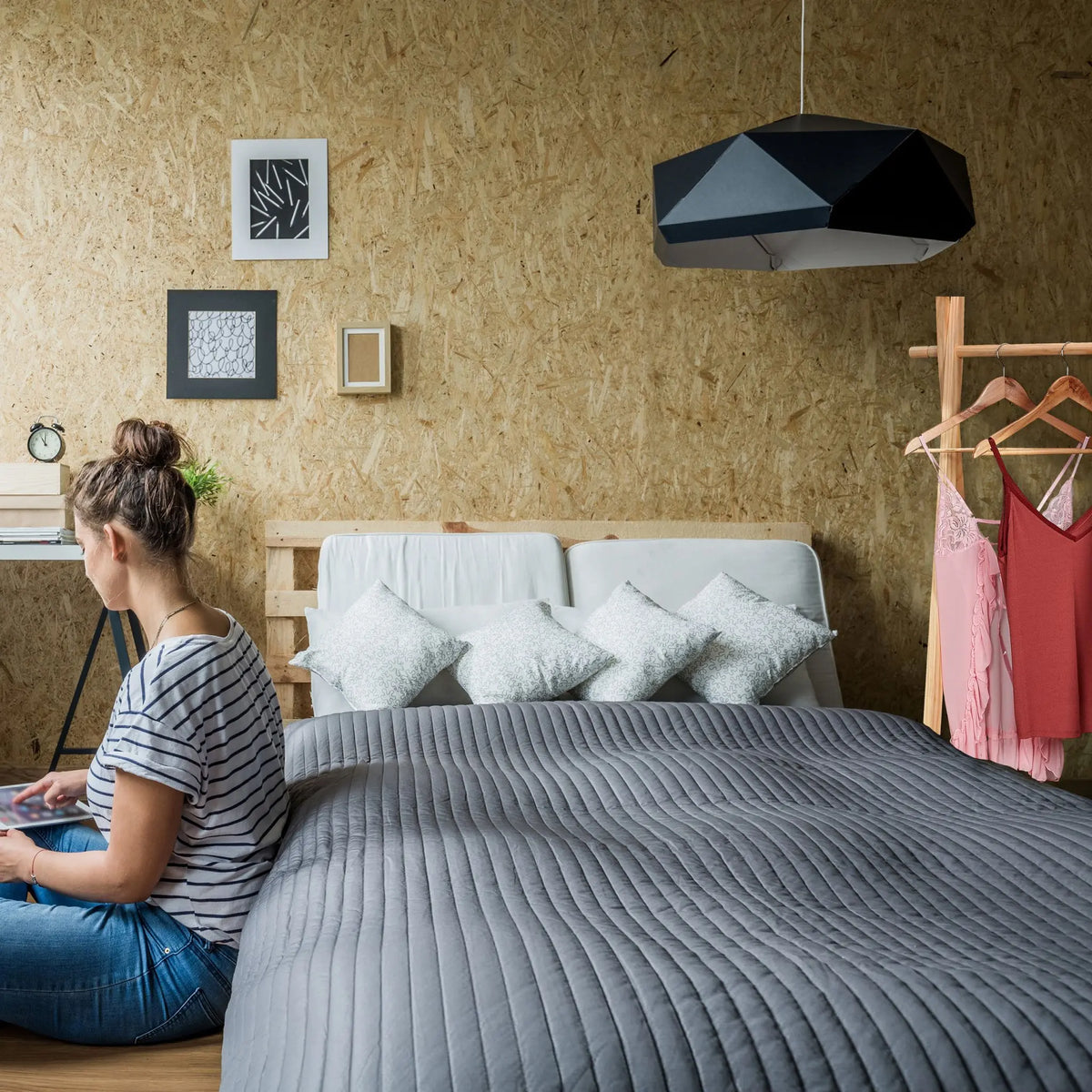 Kleiderständer mit Schubablage Hellbraun von Relaxdays