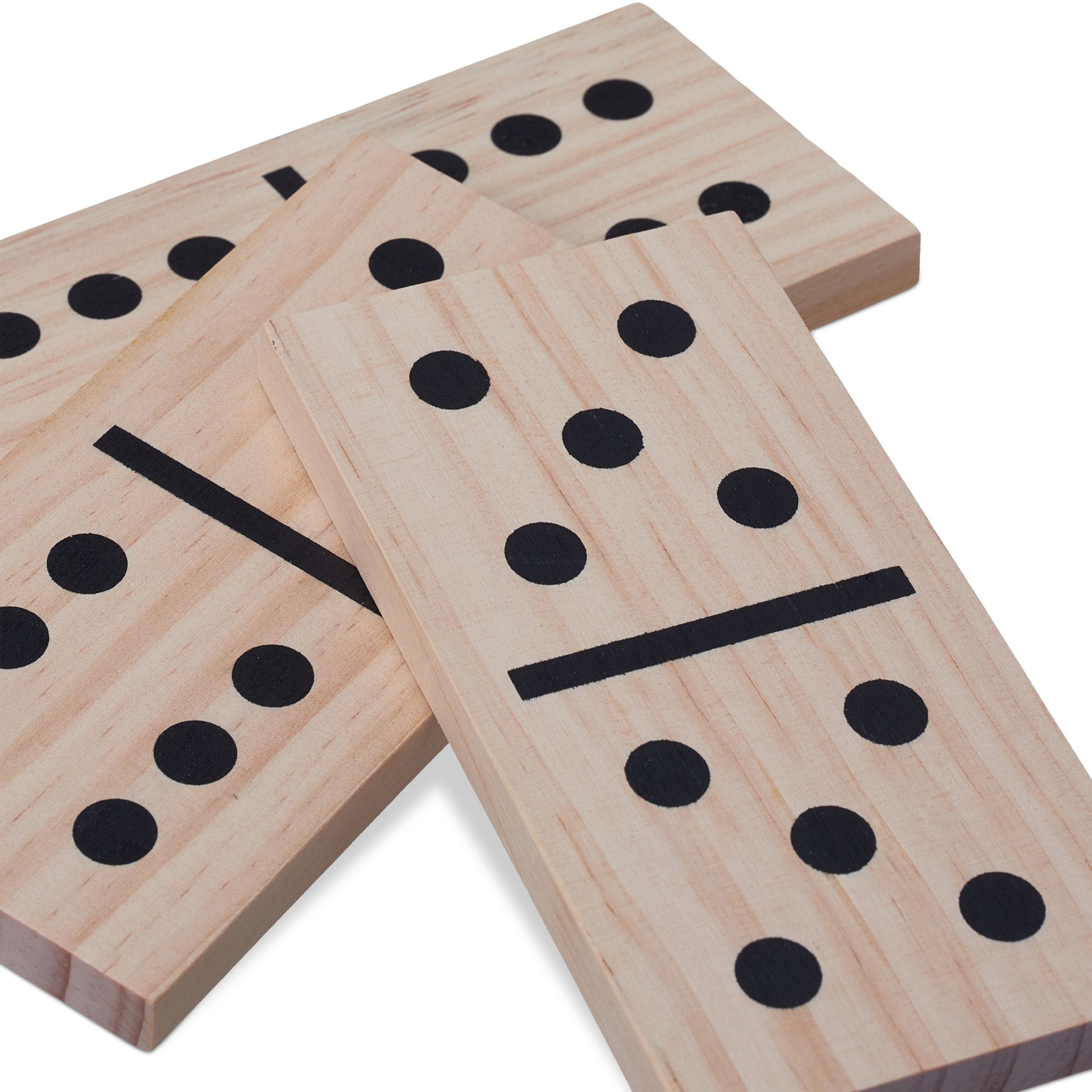 Domino 28-tlg. Hellbraun-Schwarz von Relaxdays