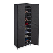 Schuhschrank Stoff 30 Paar Schuhe Anthrazit-Schwarz von Relaxdays
