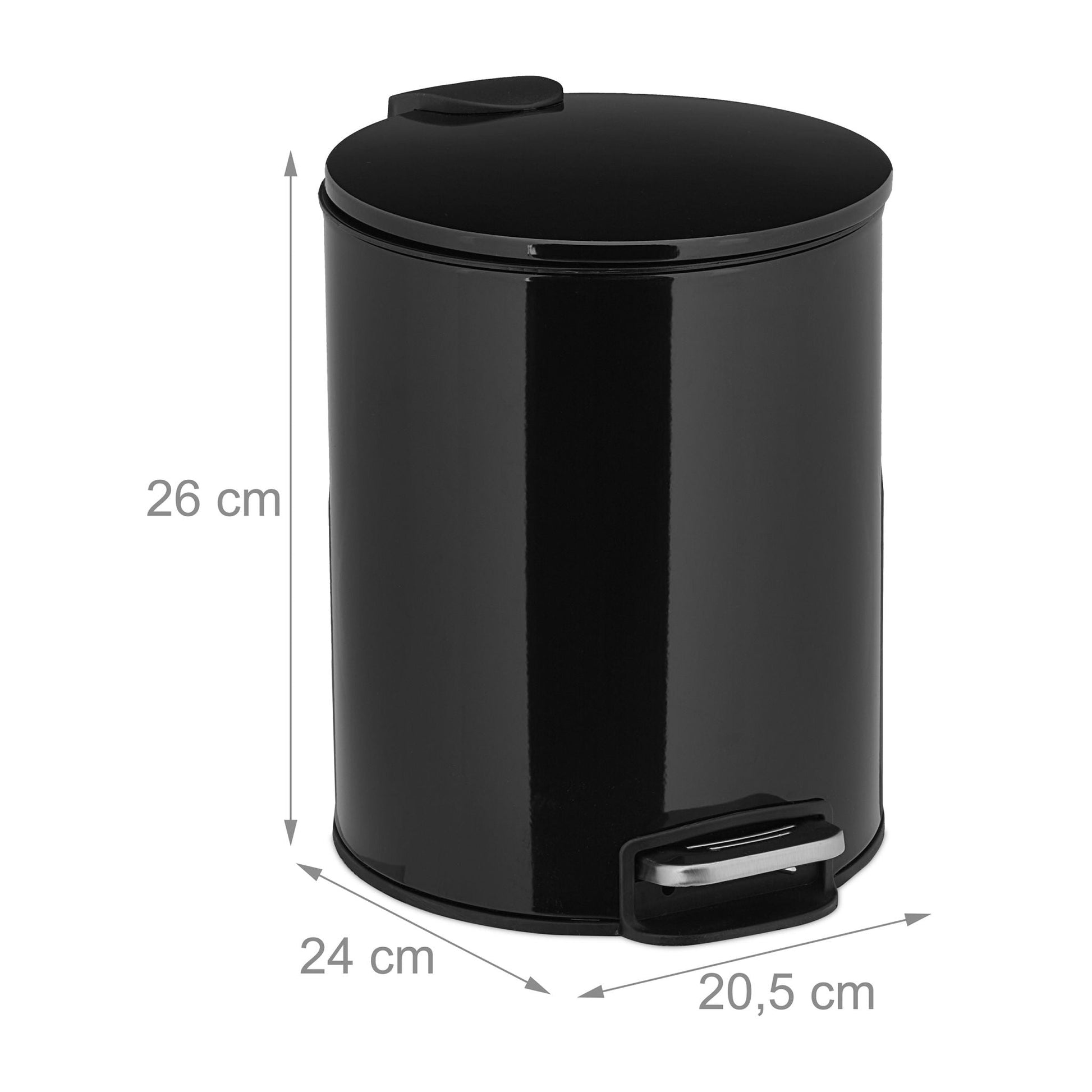 Kosmetikeimer 5L Schwarz-Silber von Relaxdays