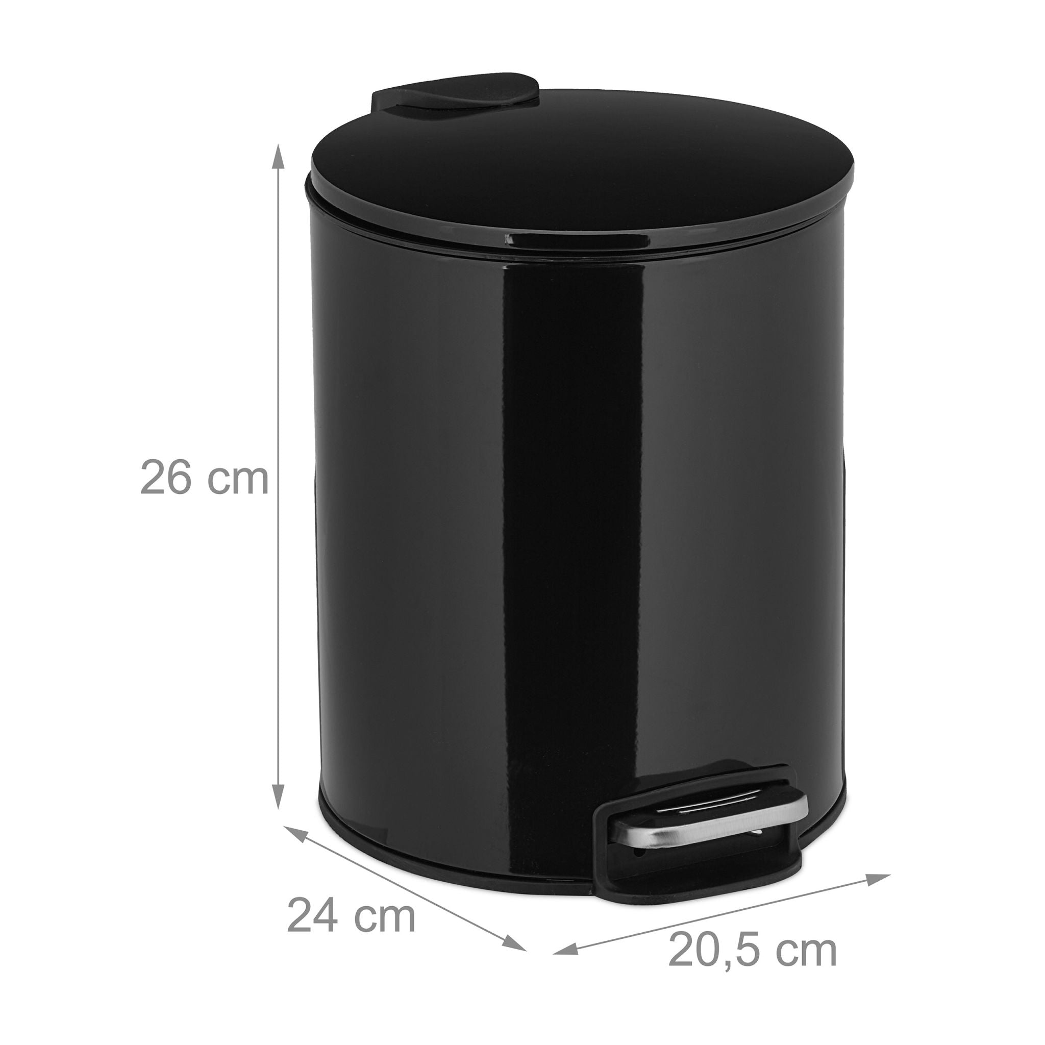 Kosmetikeimer 5L Schwarz-Silber von Relaxdays