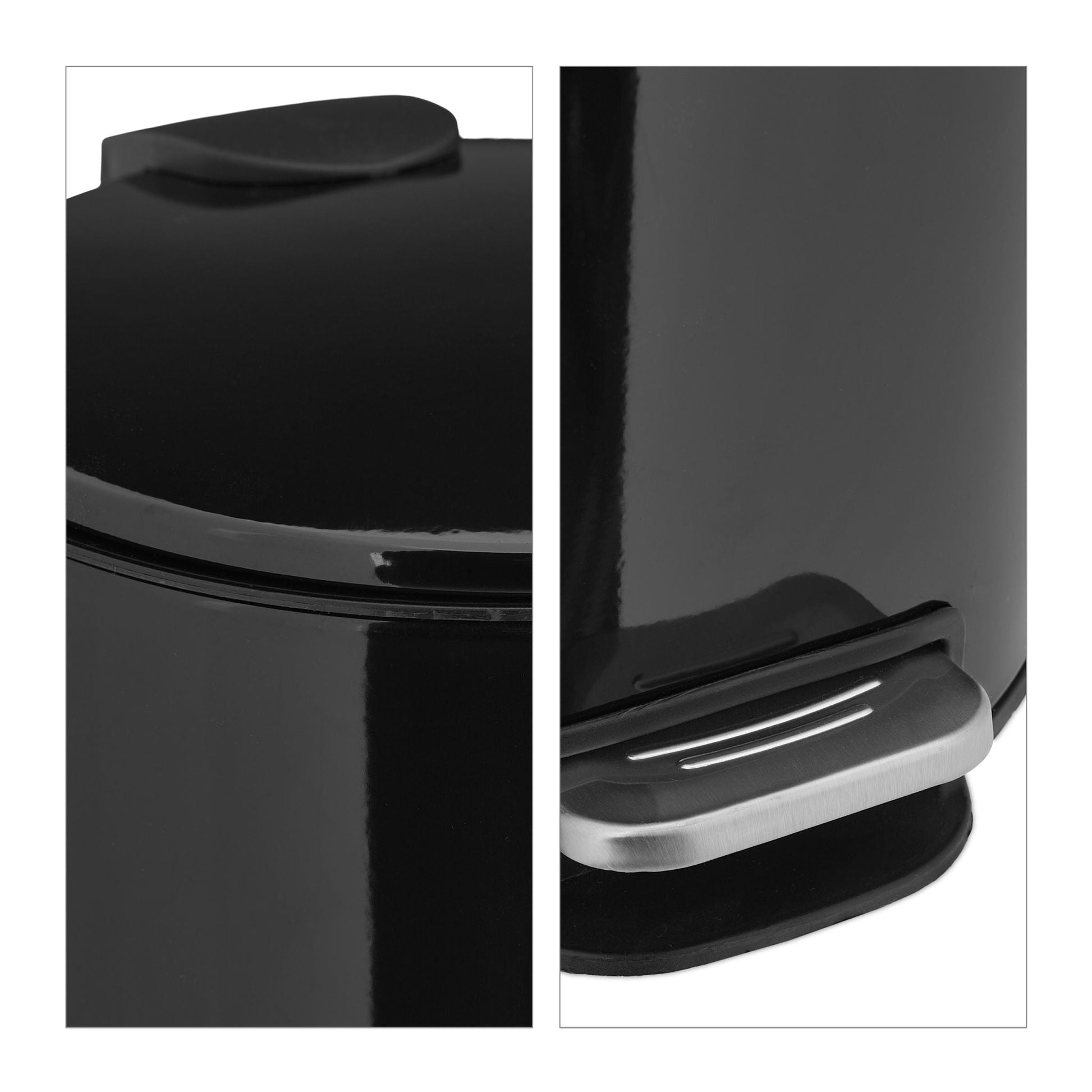 Kosmetikeimer 5L Schwarz-Silber von Relaxdays
