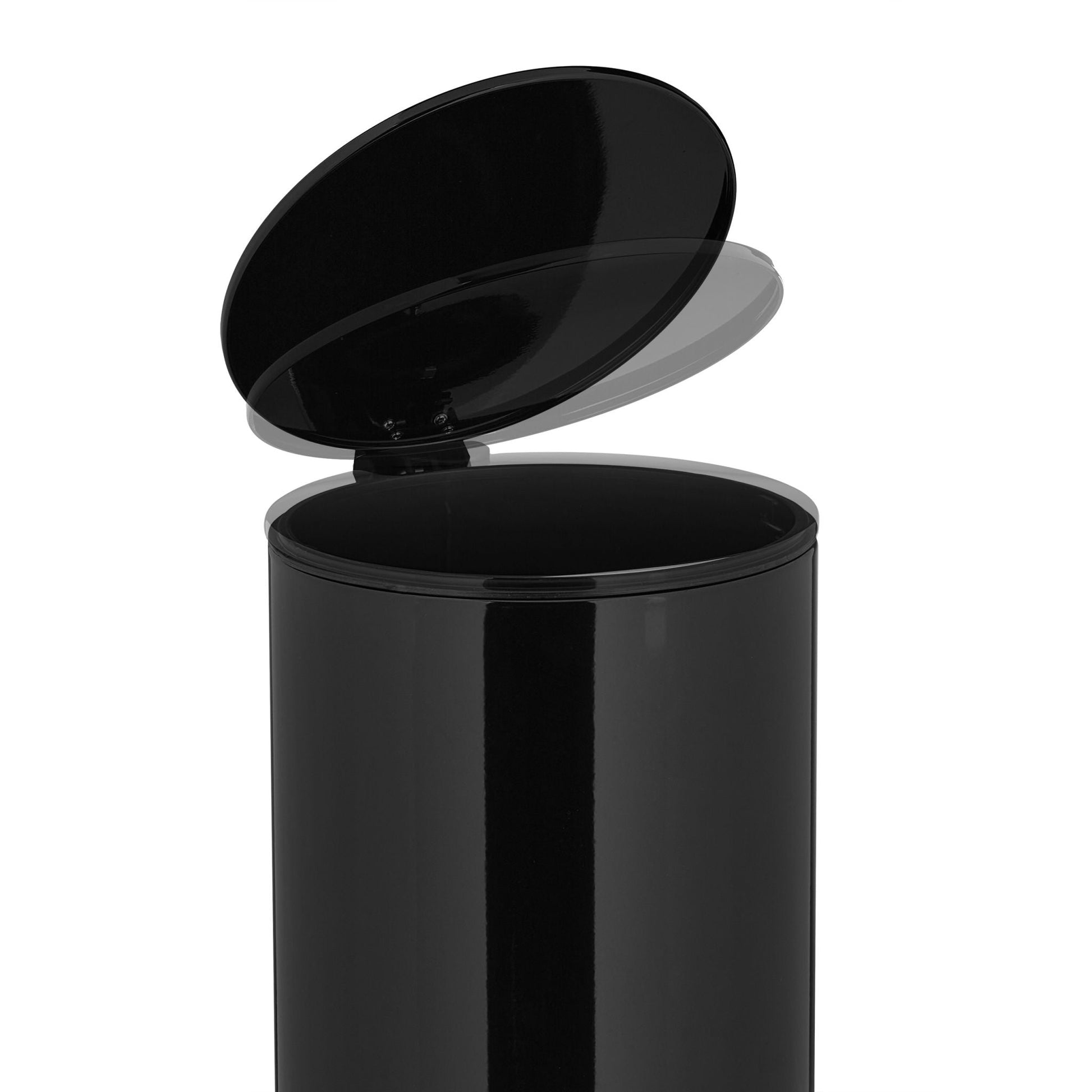 Treteimer 12L Schwarz-Silber von Relaxdays