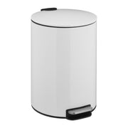 Treteimer 12L Weiss-Silber von Relaxdays