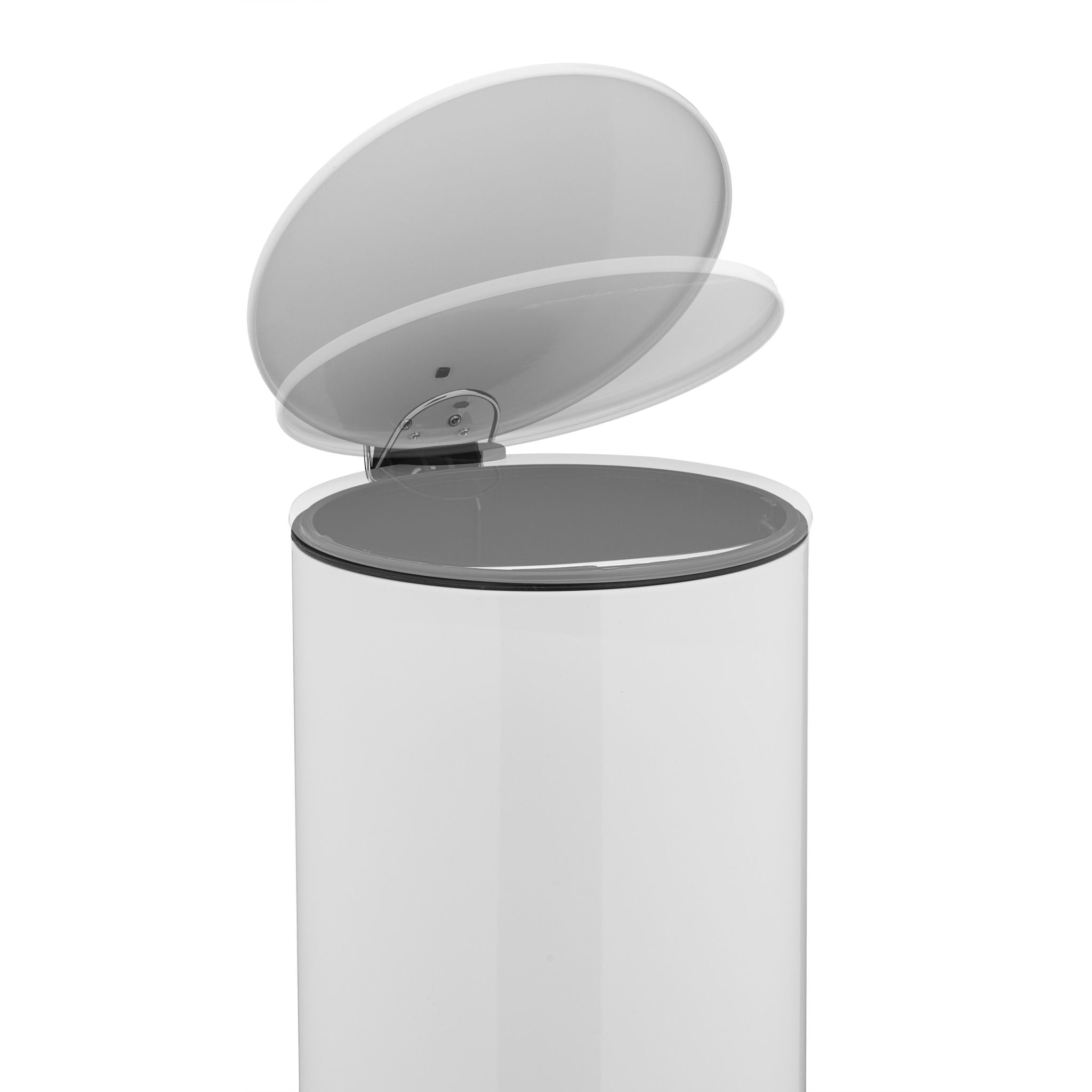 Treteimer 12L Weiss-Silber von Relaxdays