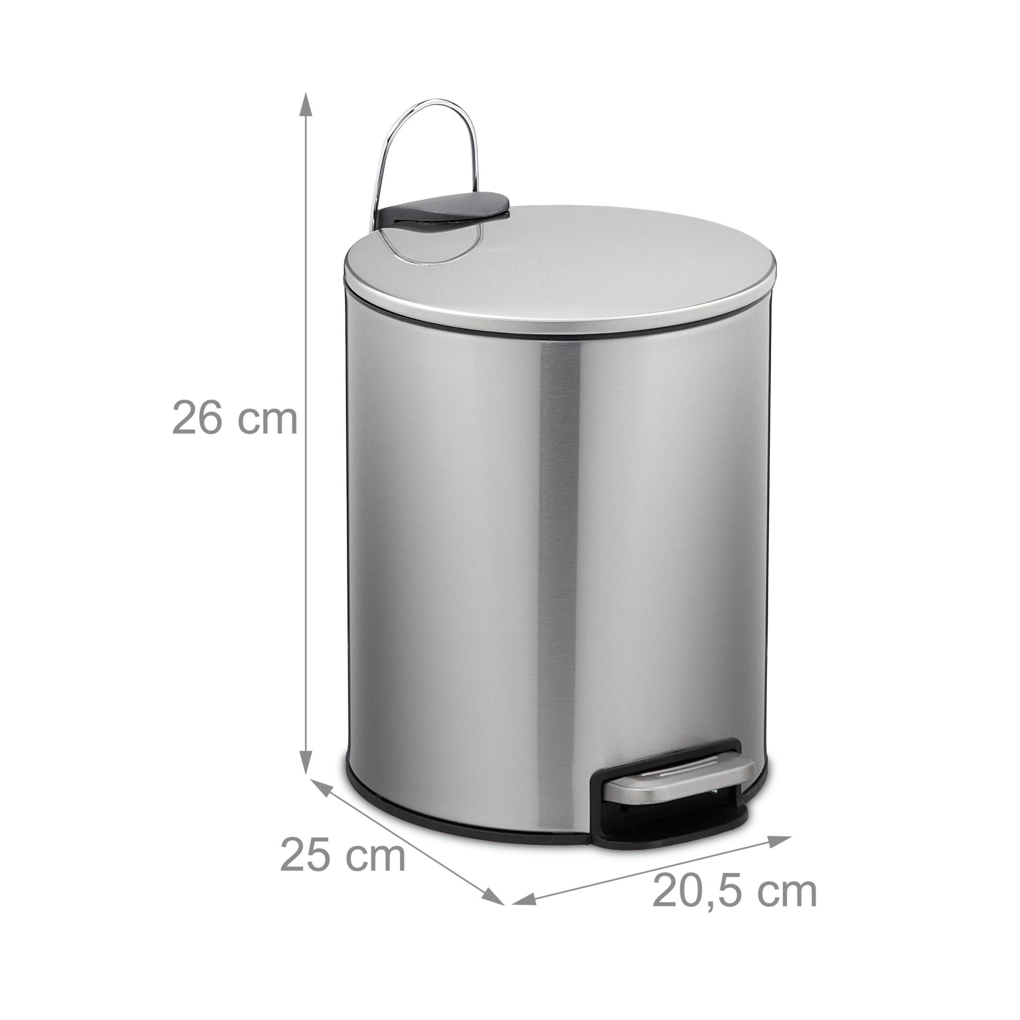 Kosmetikeimer 5L Edelstahl Schwarz-Silber von Relaxdays