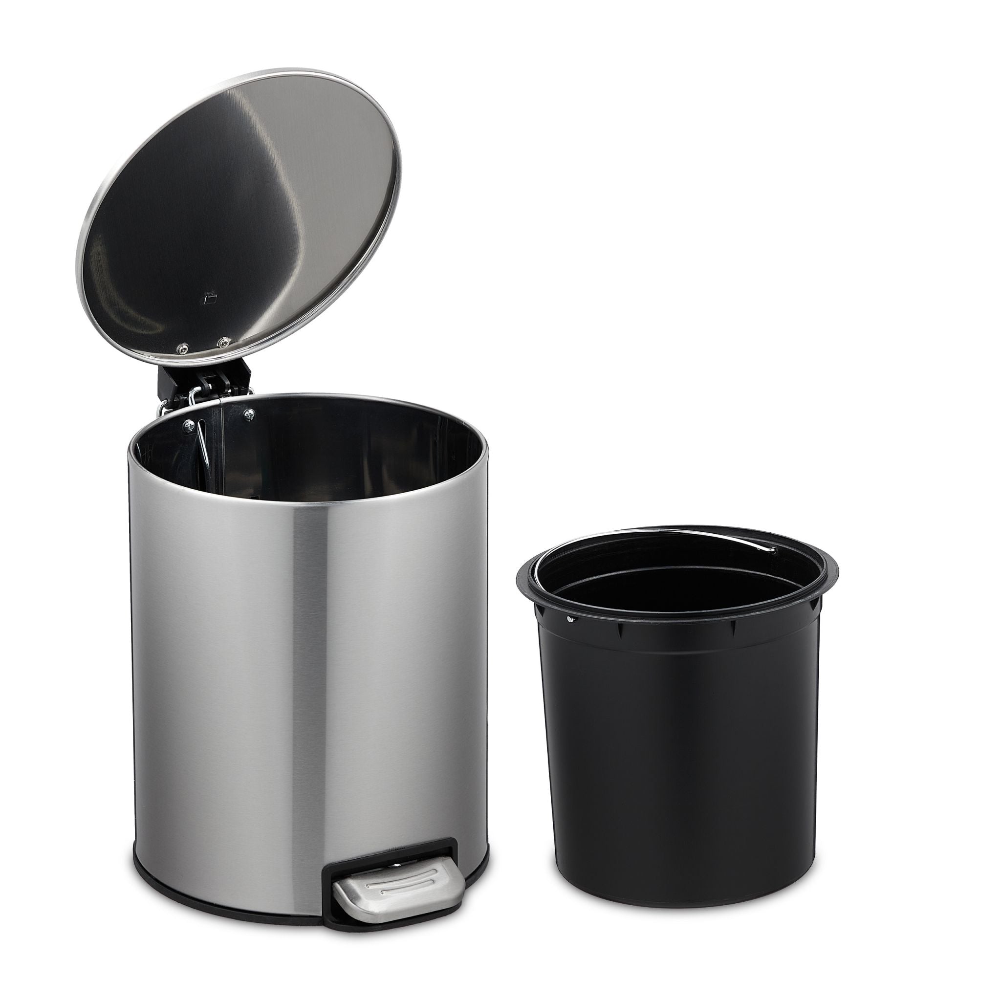 Kosmetikeimer 5L Edelstahl Schwarz-Silber von Relaxdays