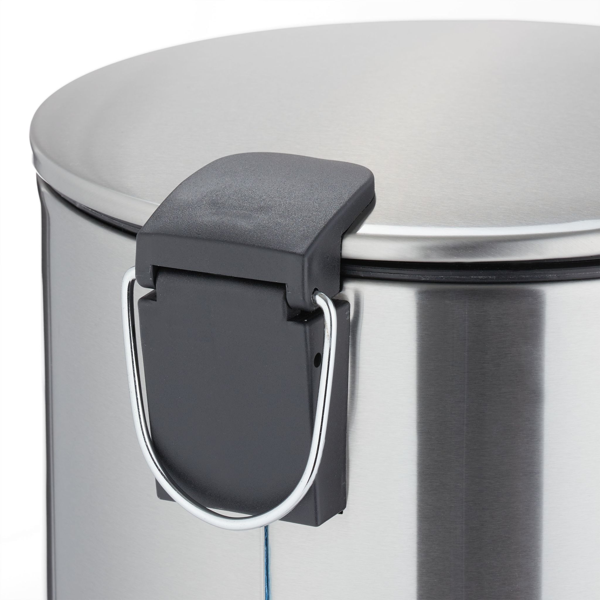 Treteimer 12L Edelstahl Schwarz-Silber von Relaxdays