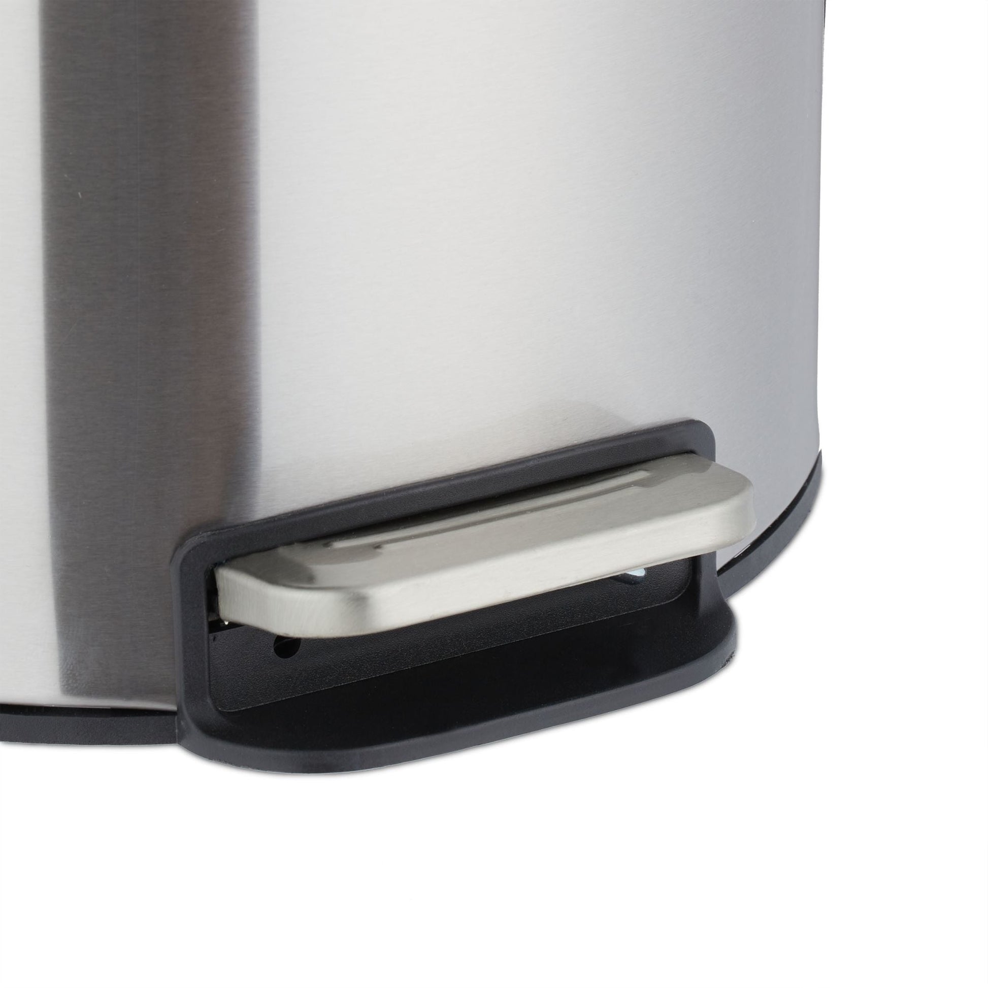 Treteimer 12L Edelstahl Schwarz-Silber von Relaxdays