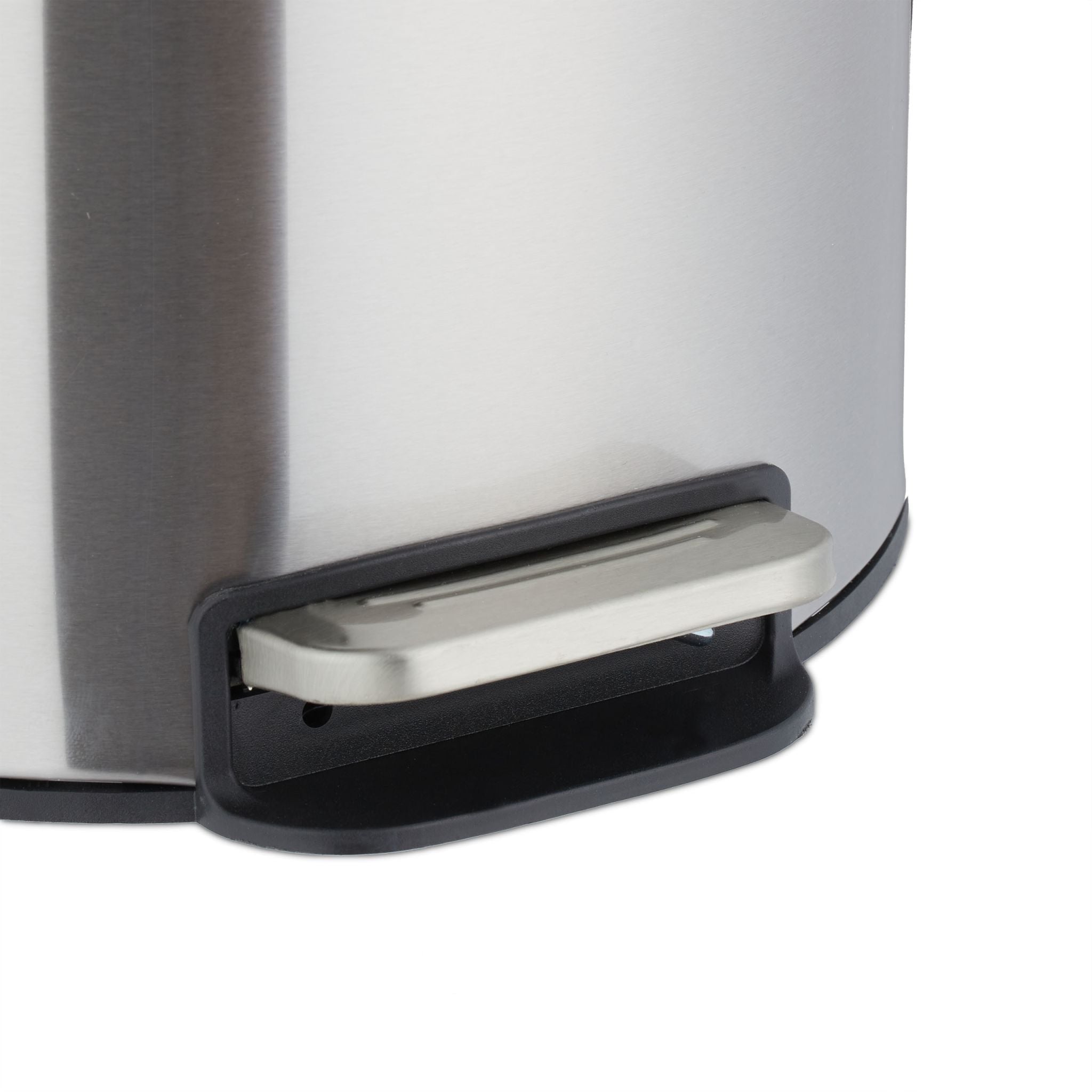 Treteimer 12L Edelstahl Schwarz-Silber von Relaxdays