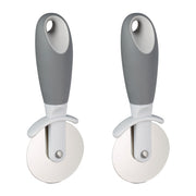 Pizzaschneider 2er-Set Anthrazit-Silber-Grau von Relaxdays