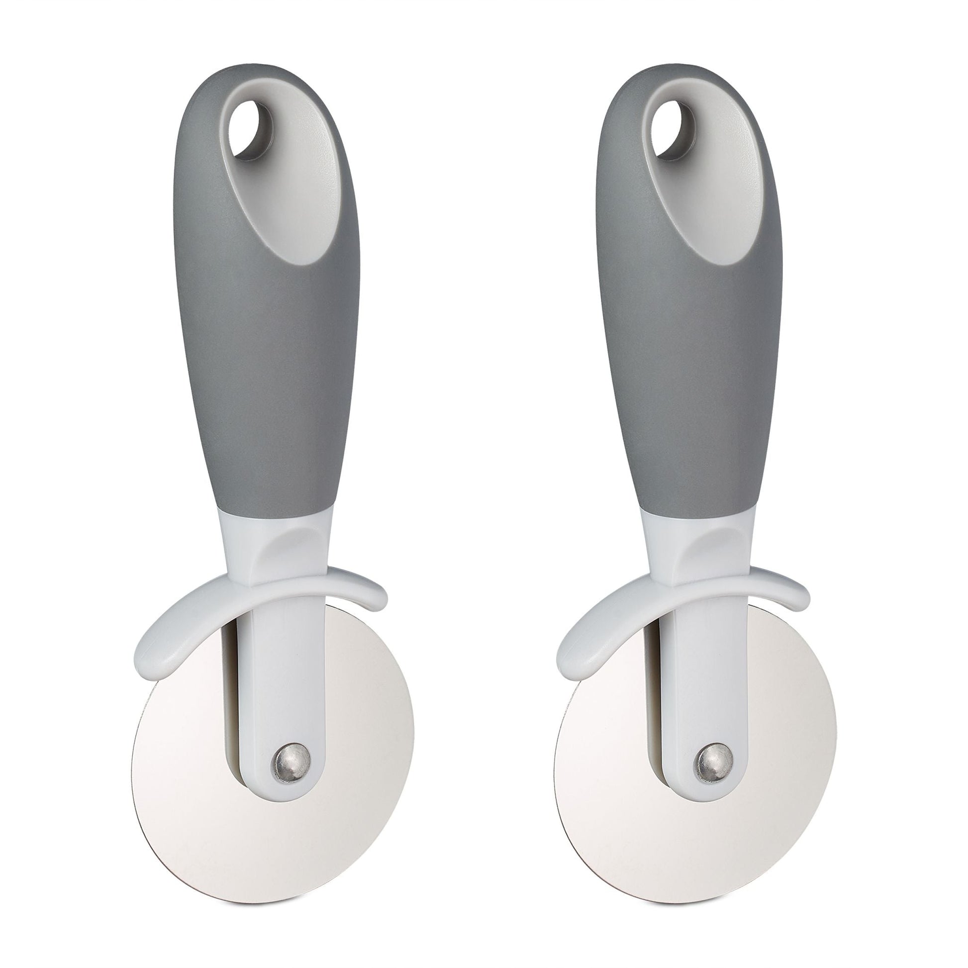 Pizzaschneider 2er-Set Anthrazit-Silber-Grau von Relaxdays