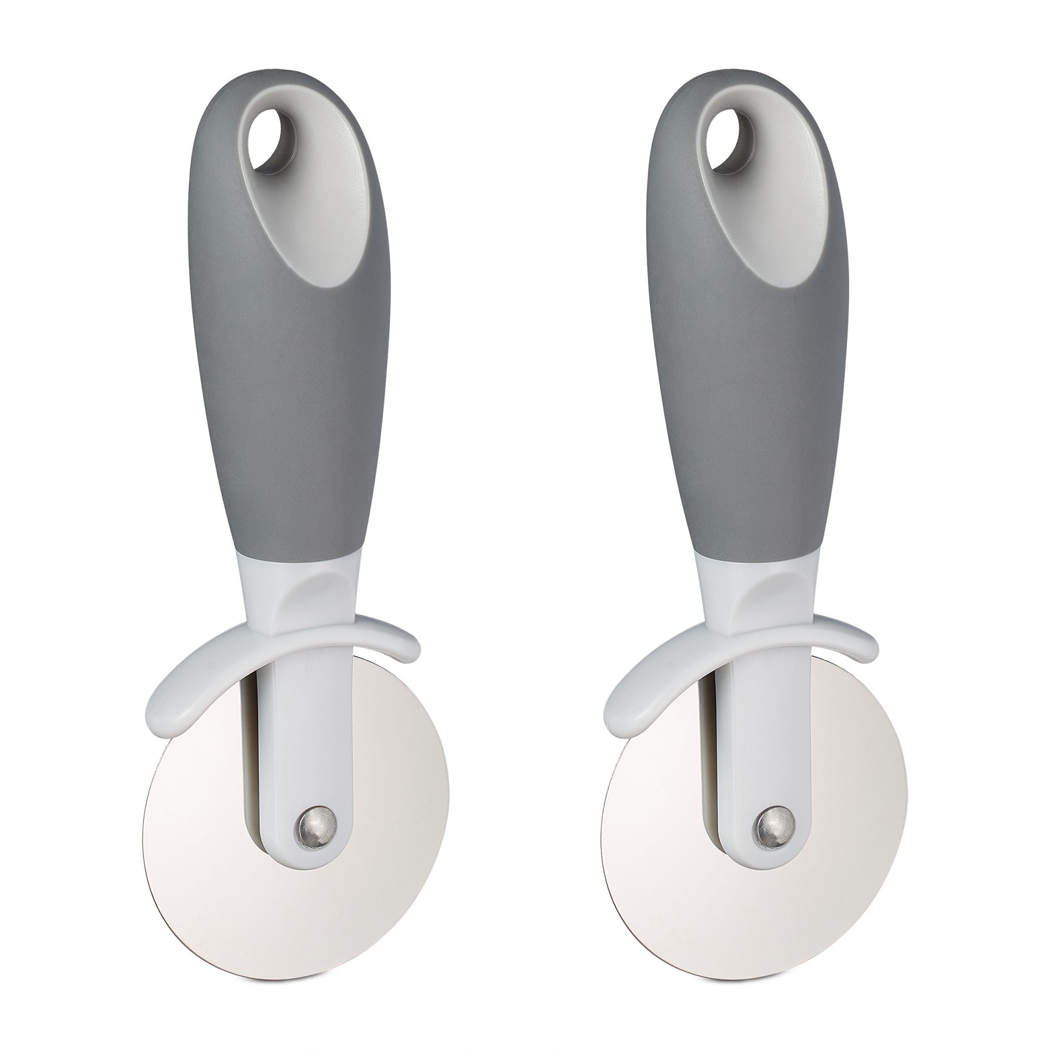 Pizzaschneider 2er-Set Anthrazit-Silber-Grau von Relaxdays